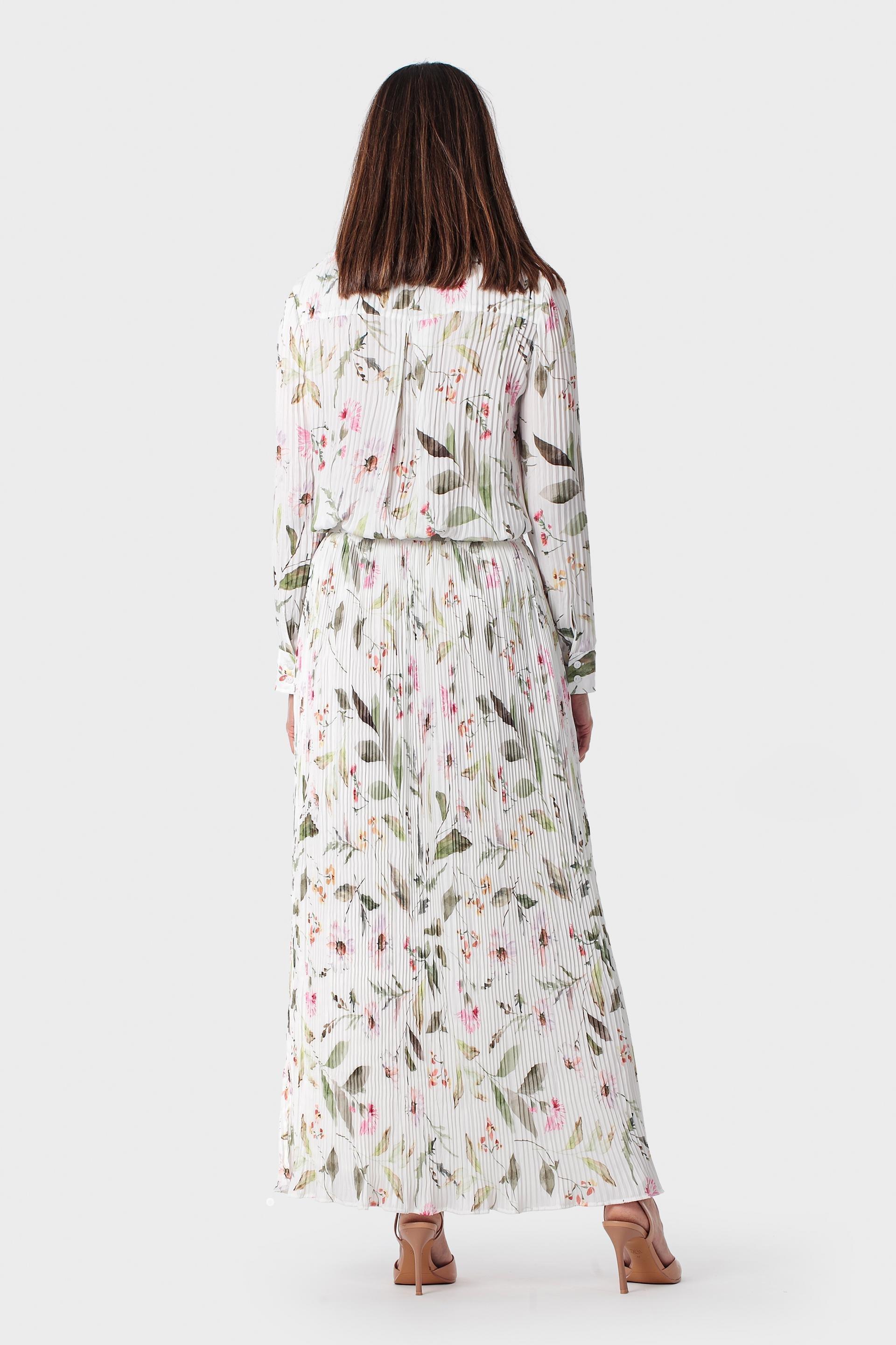 تنورة بيضاء مطبعة بطيات, Green Sage, medium