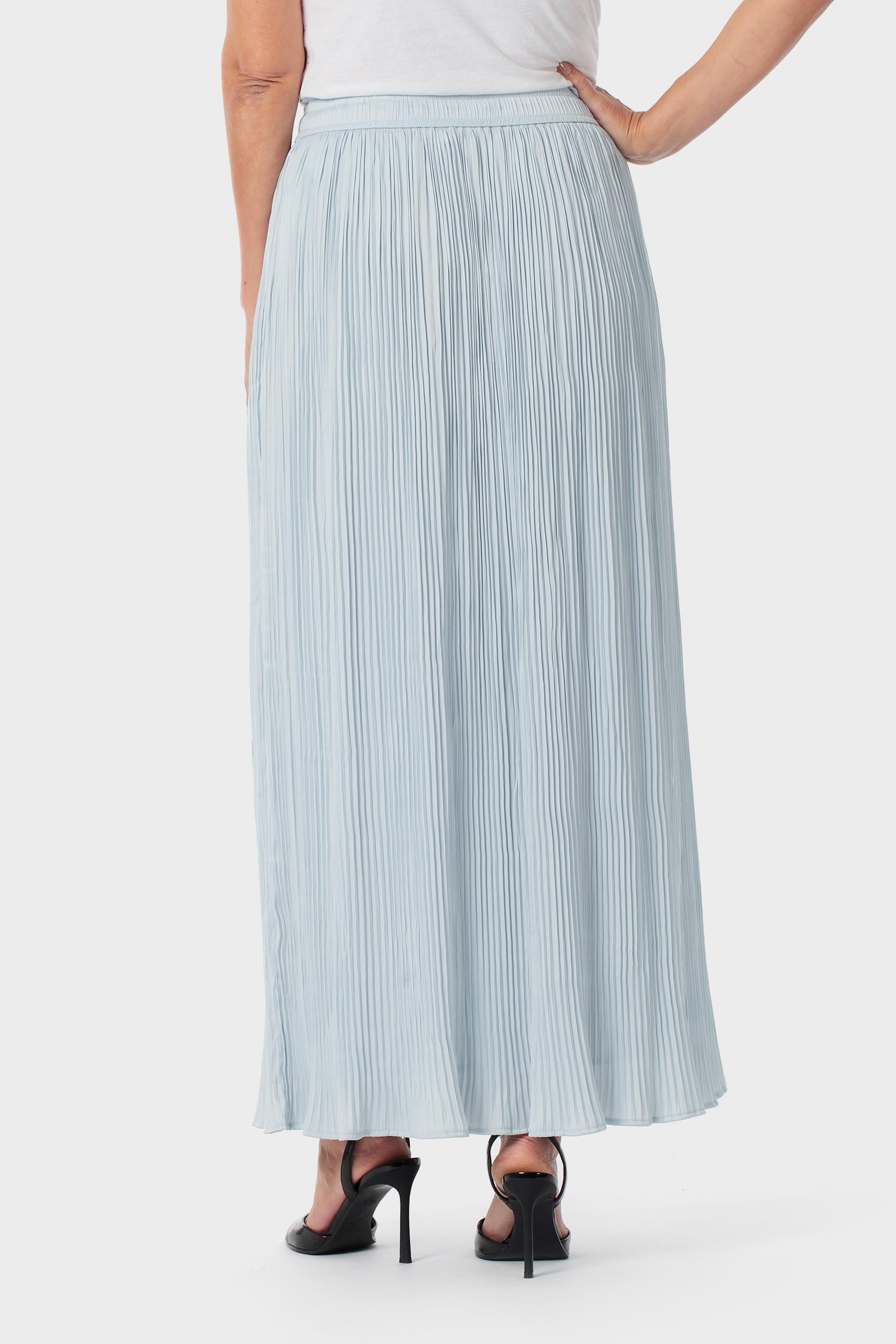 Blue Long Pleated Skirt, Blue Porcelain, large image number 3