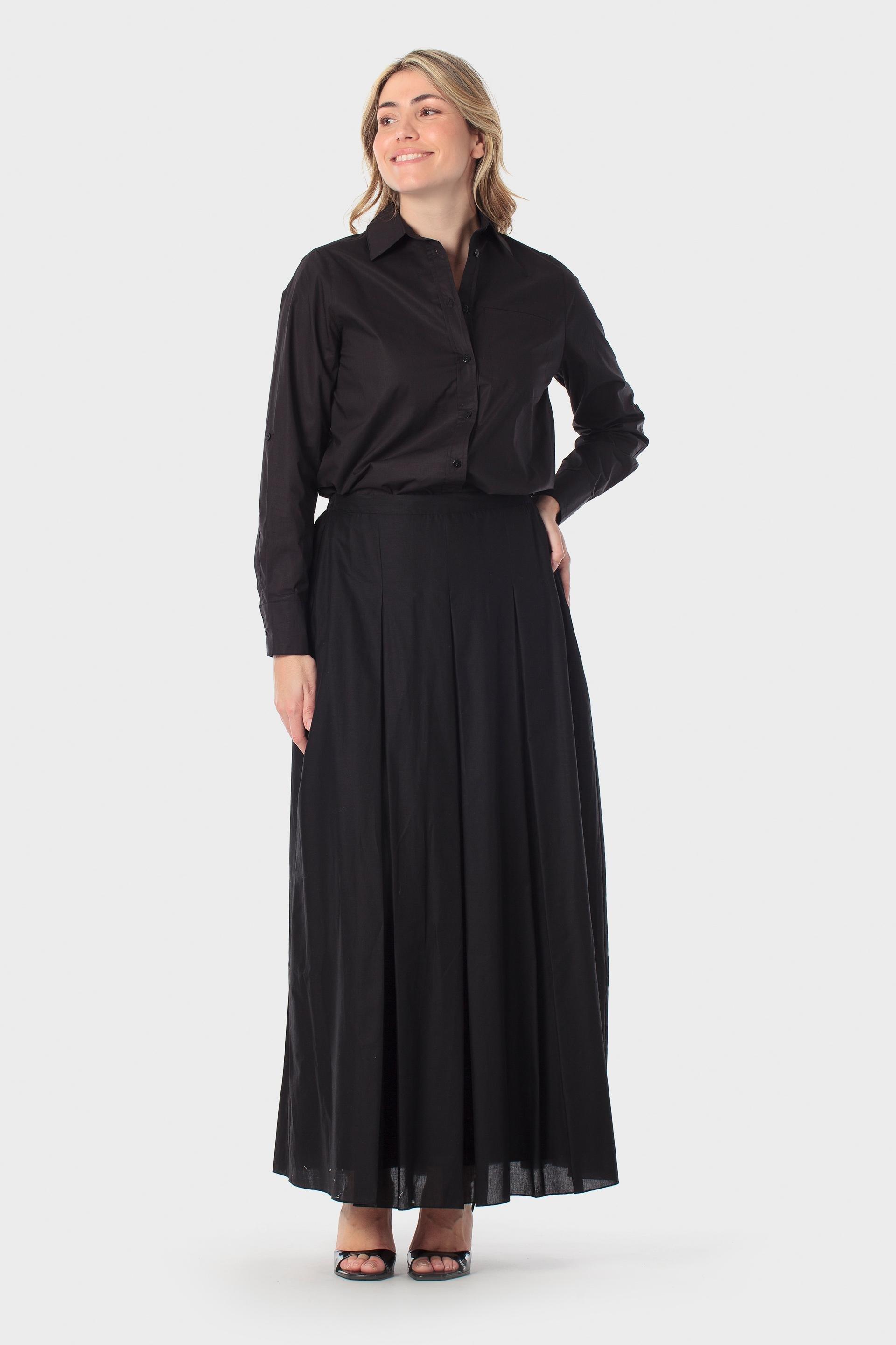 Black Long Skirt, Black, medium