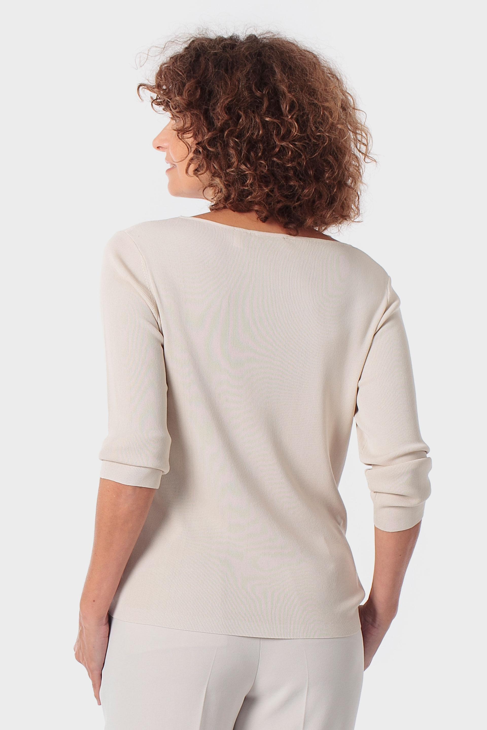 Beige Round Neck Sweater, Beige, large image number 2