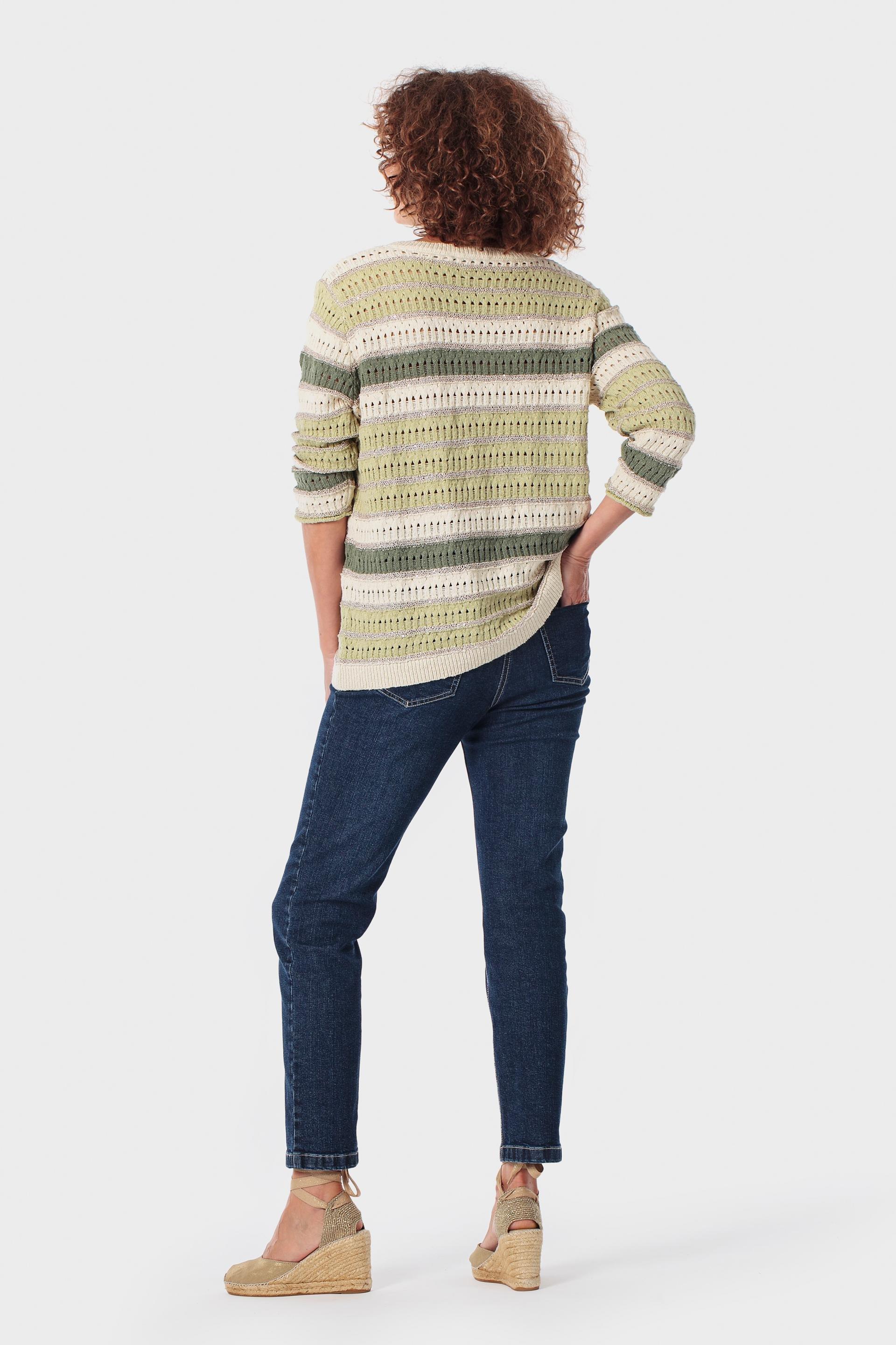 Multicoloured Striped Sweater, Green, large image number 3