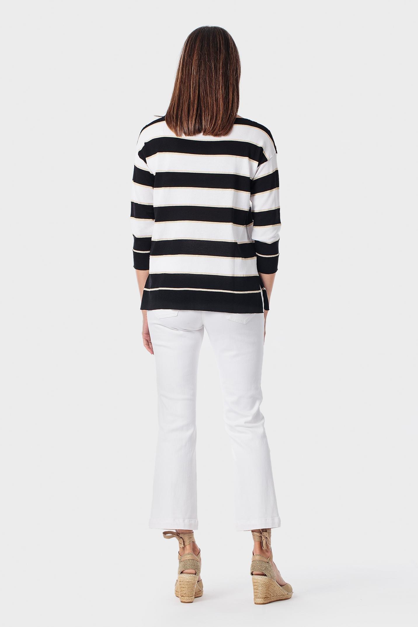 Black Striped Sweater, Black, large image number 3