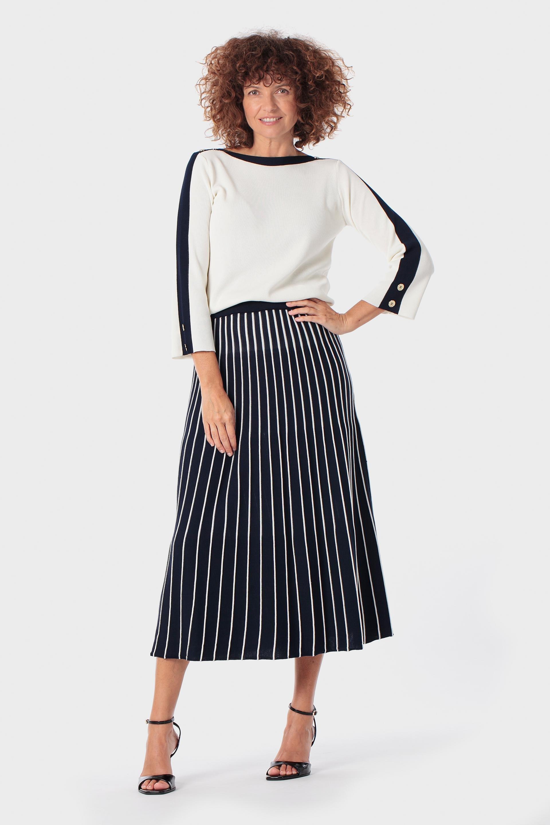 White Two Tone Sweater, 3701_232, large image number 1