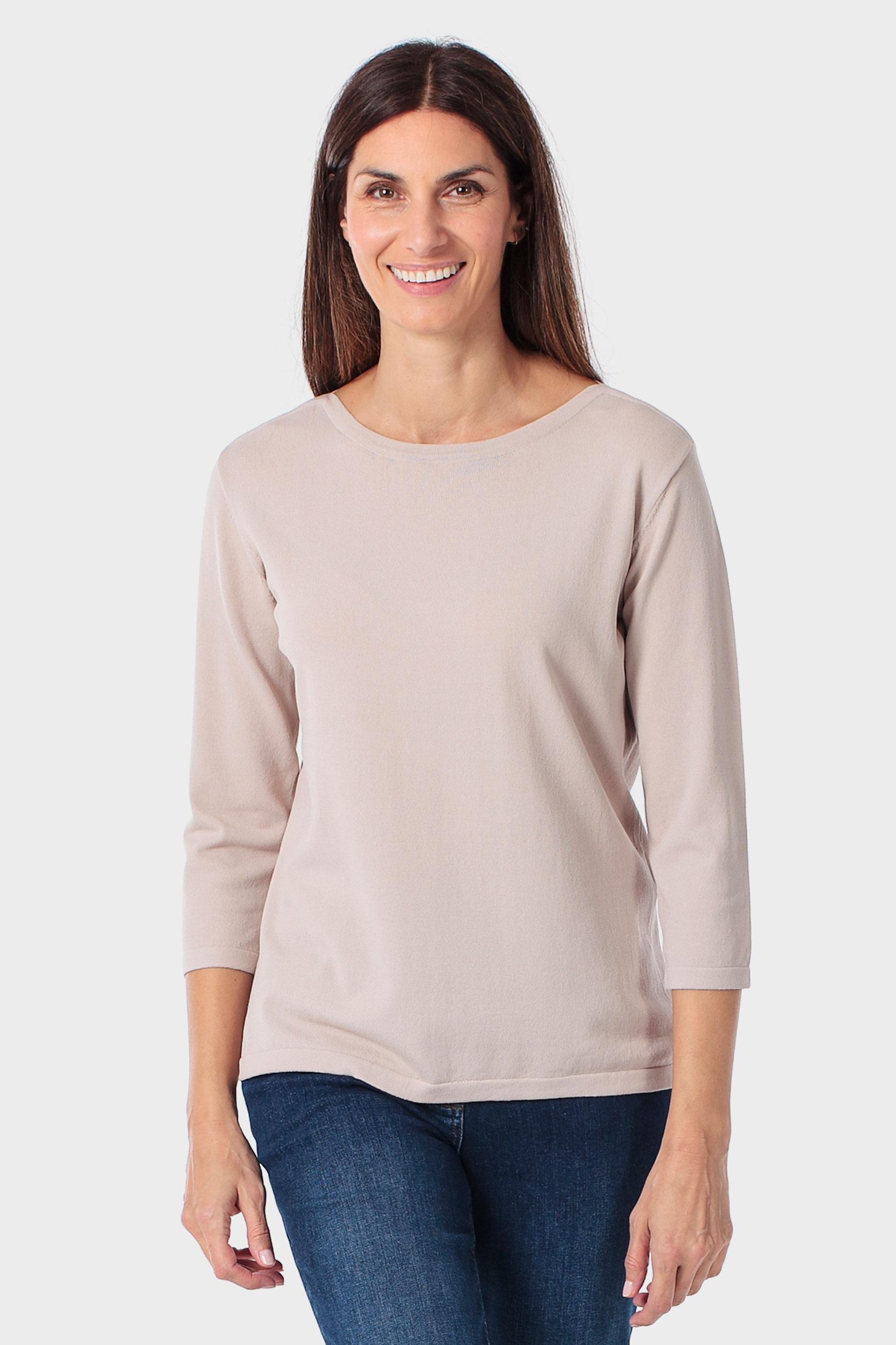 Pink Basic Sweater, Beige, large image number 0