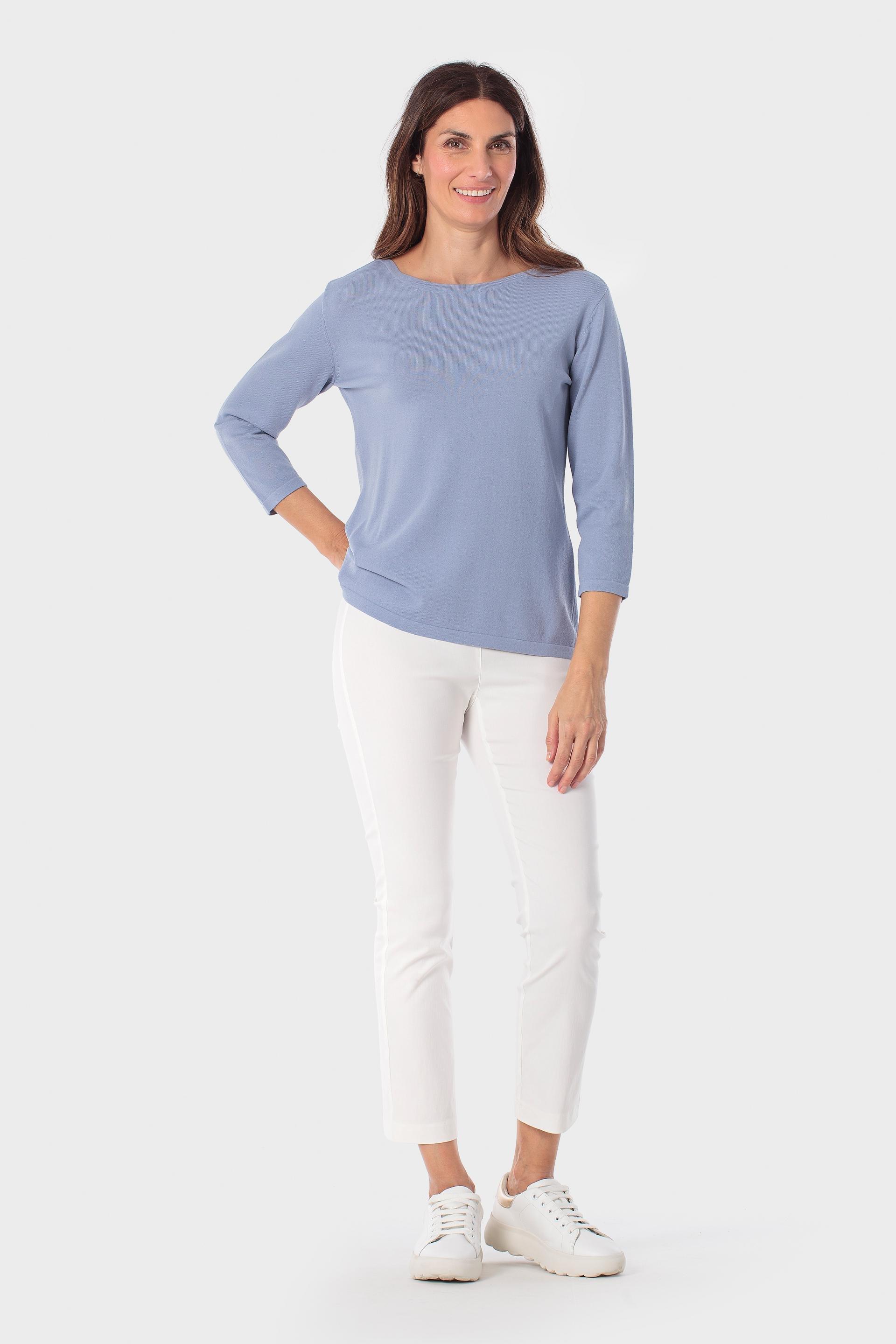 Blue Basic Sweater, Blue Sky, large image number 1