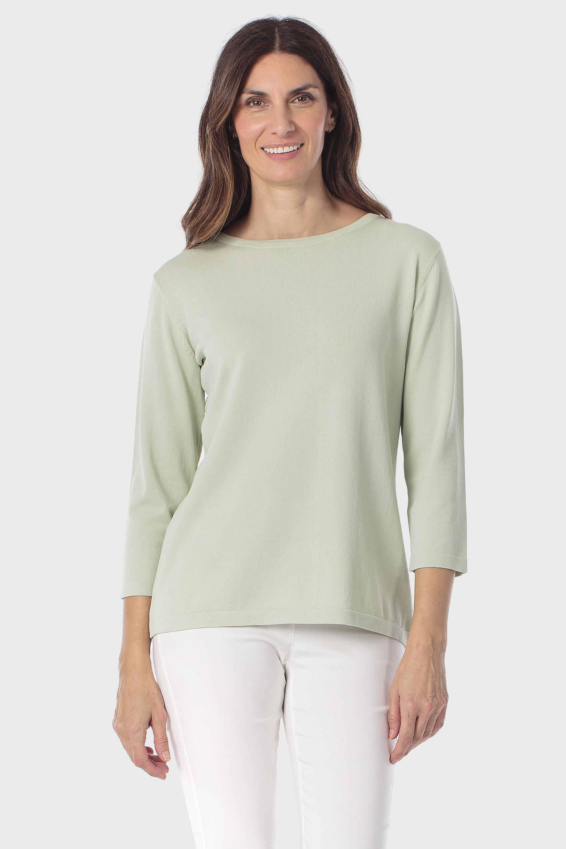 Green Basic Sweater, 3701_318, large image number 0