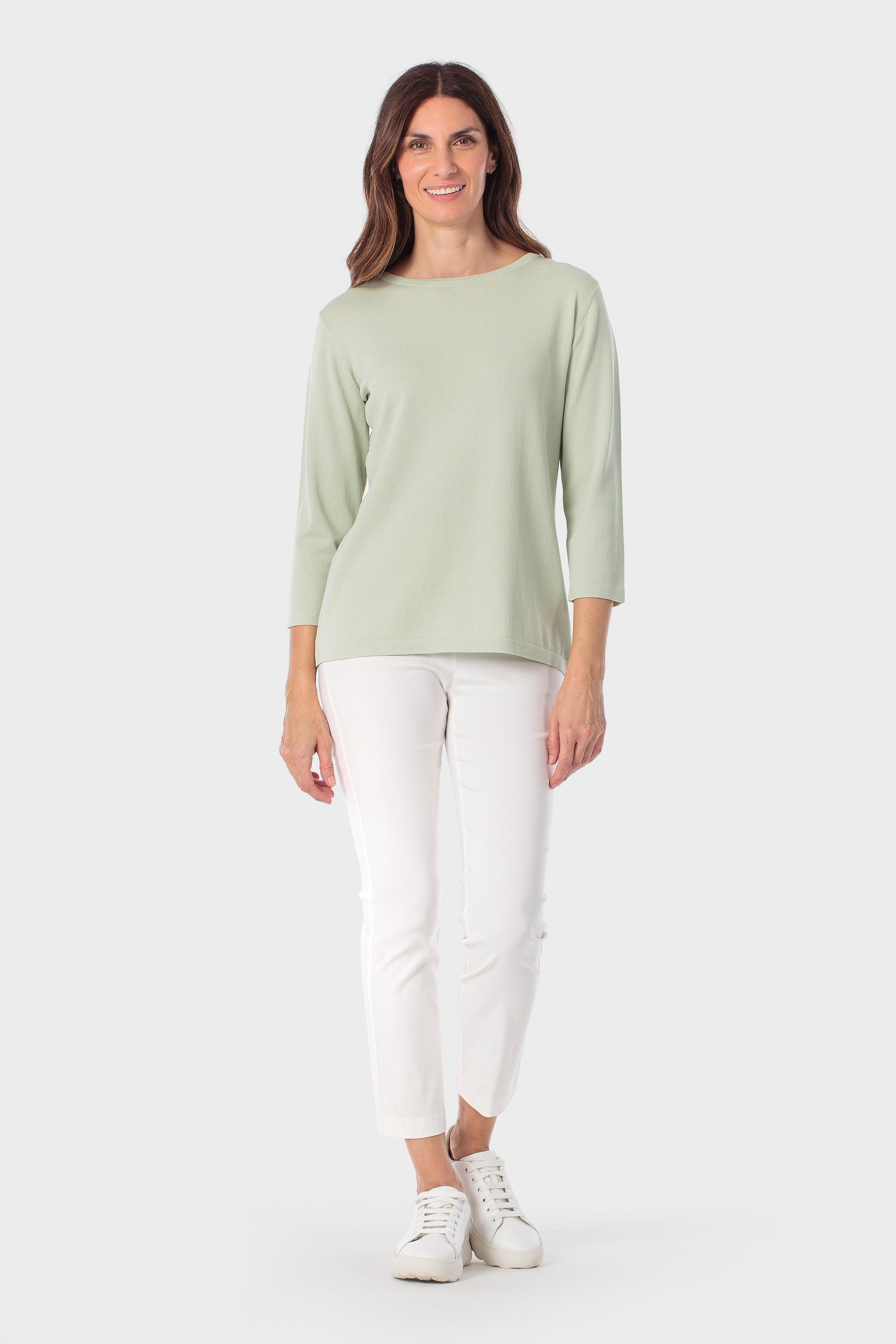 Green Basic Sweater, 3701_318, large image number 1