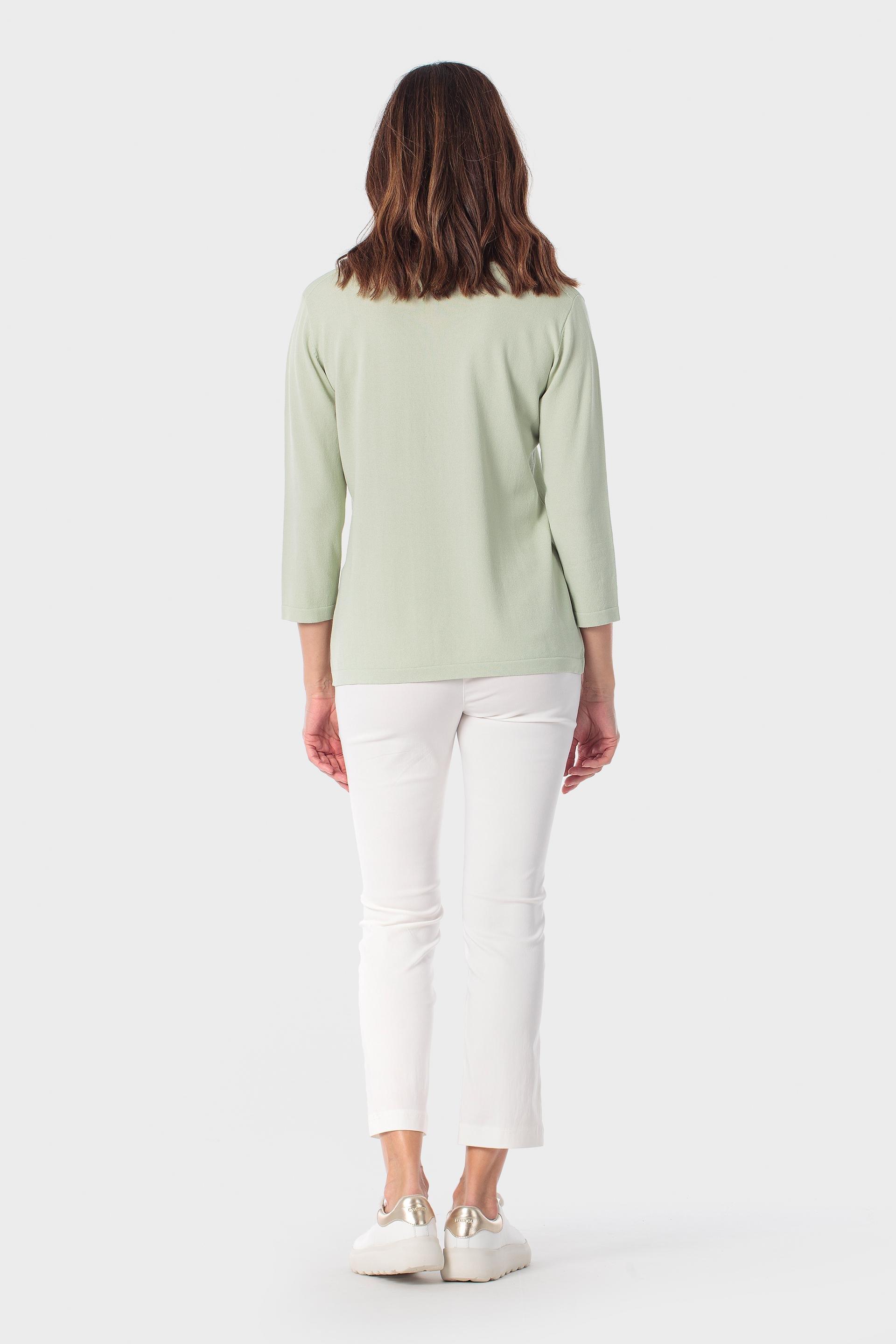 Green Basic Sweater, 3701_318, large image number 3