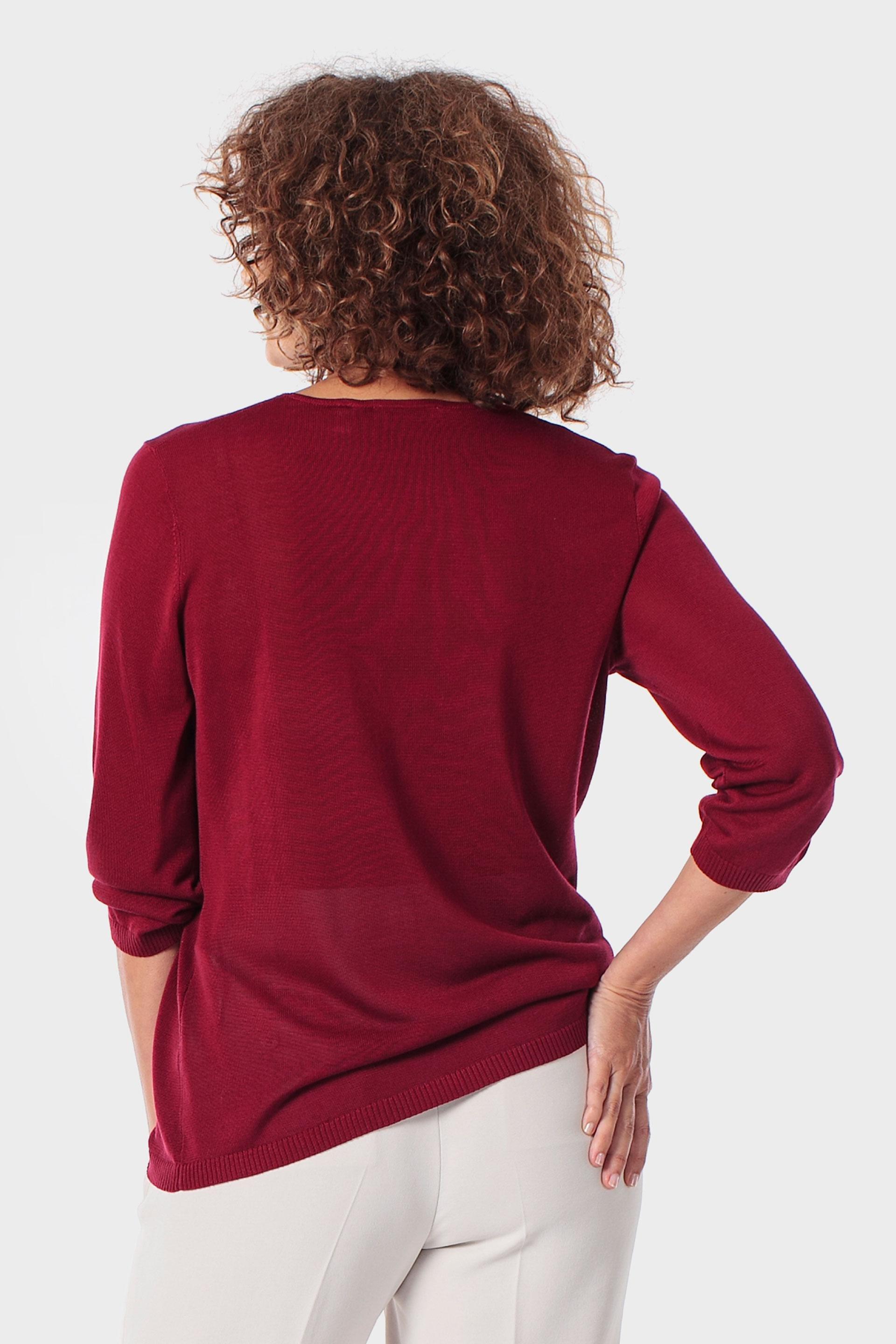 Red V-Neck Sweater, Garnet, medium