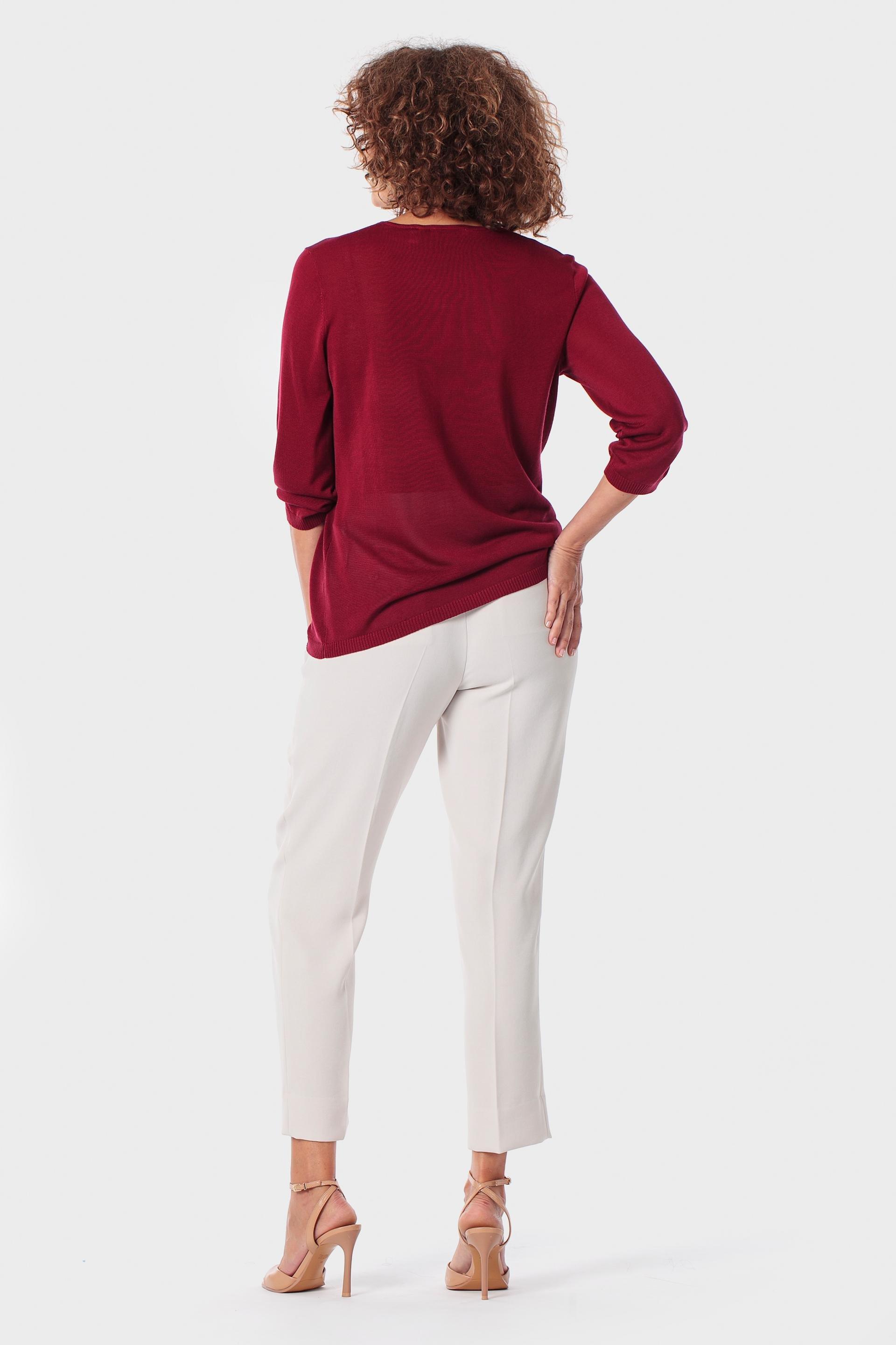 Red V-Neck Sweater, Garnet, large image number 3