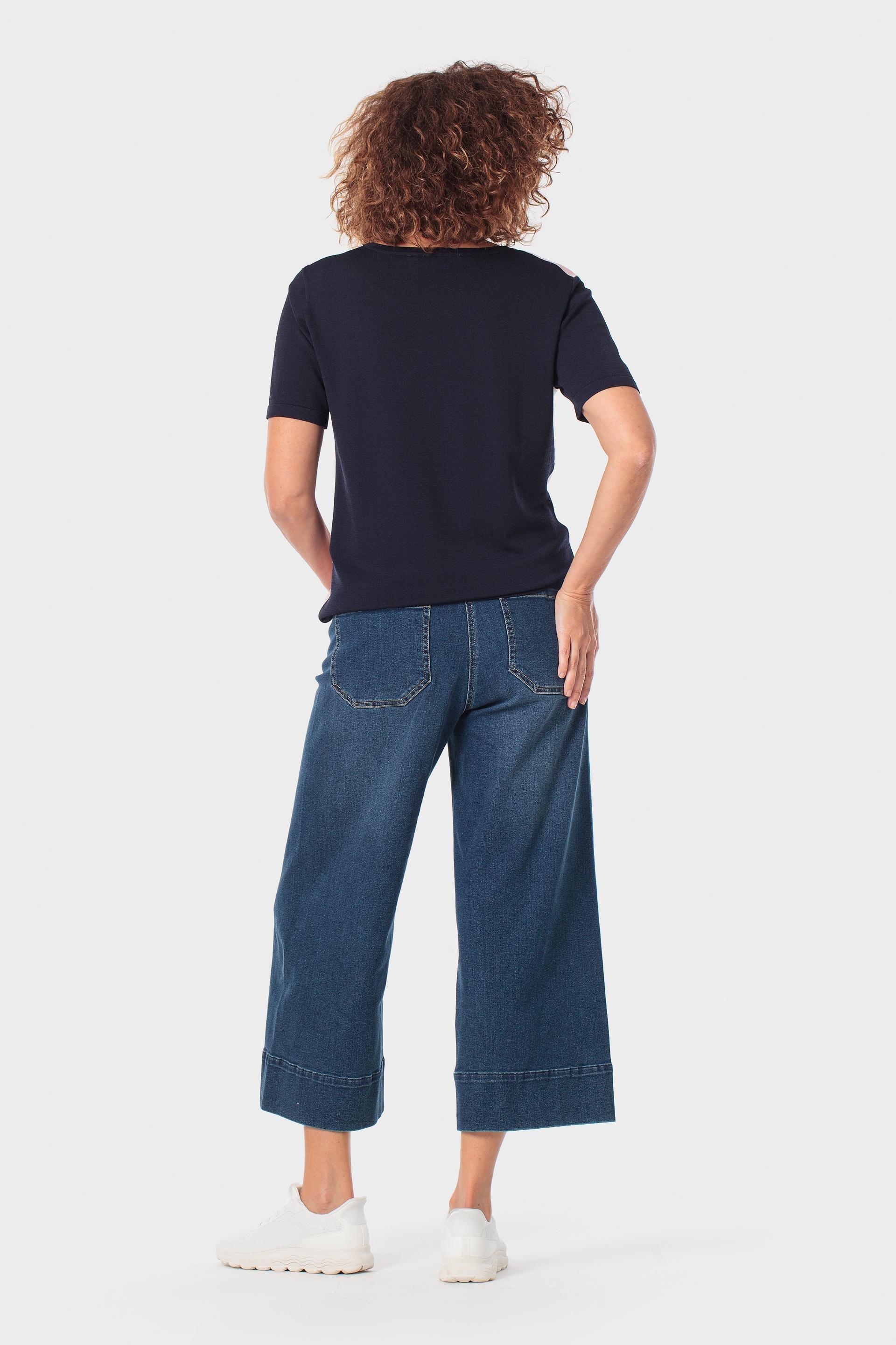 بلوزة كحلية بترصيع إنتارسيا بأحجار الراين, Blue Navy, large image number 3