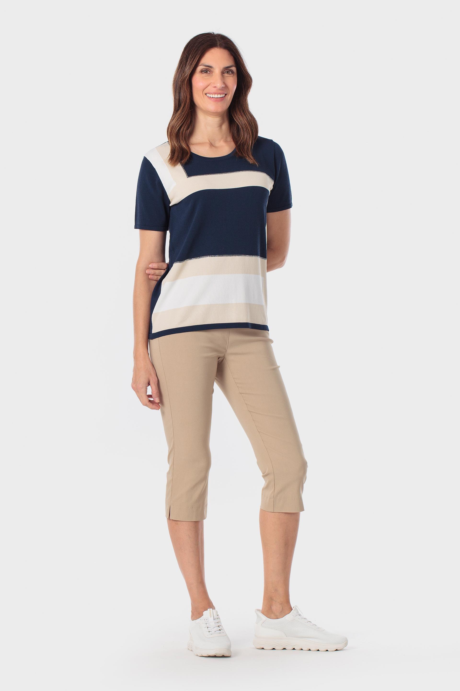 بلوزة كحلية بترصيع إنتارسيا بأحجار الراين, Blue Navy, large image number 1