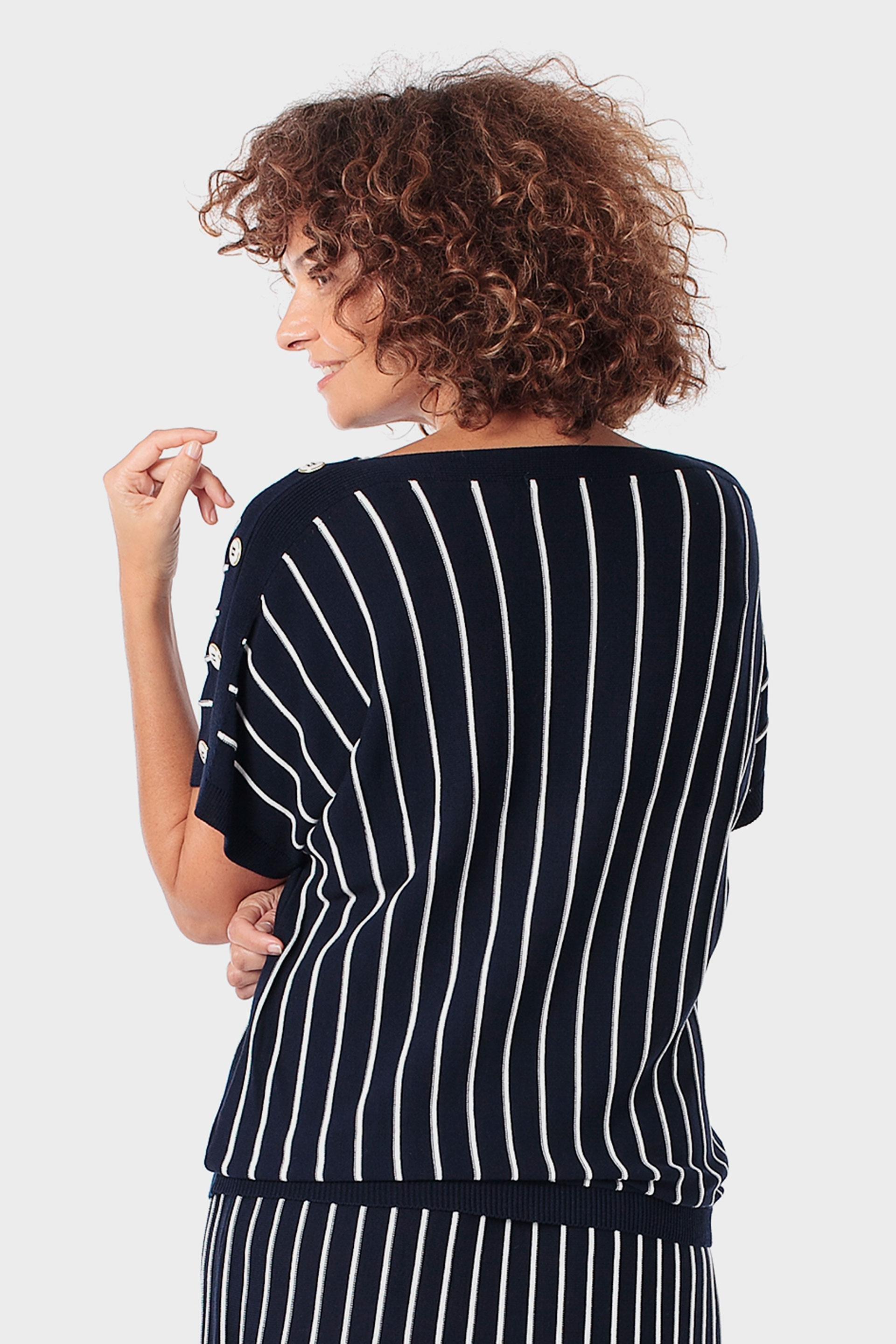 Navy Striped Sweater, Blue Navy, large image number 2