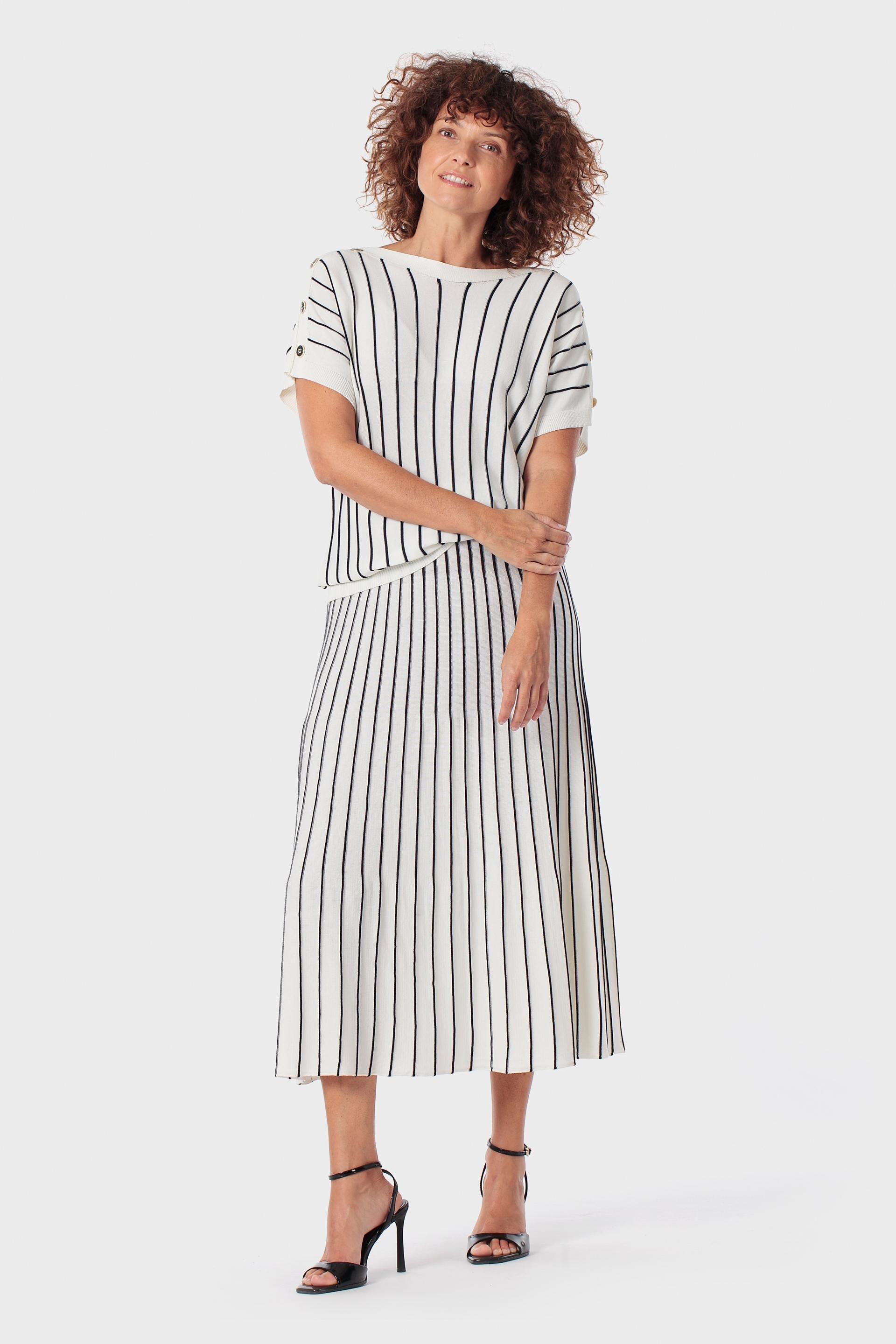 White Striped Sweater, 3701_232, large image number 1