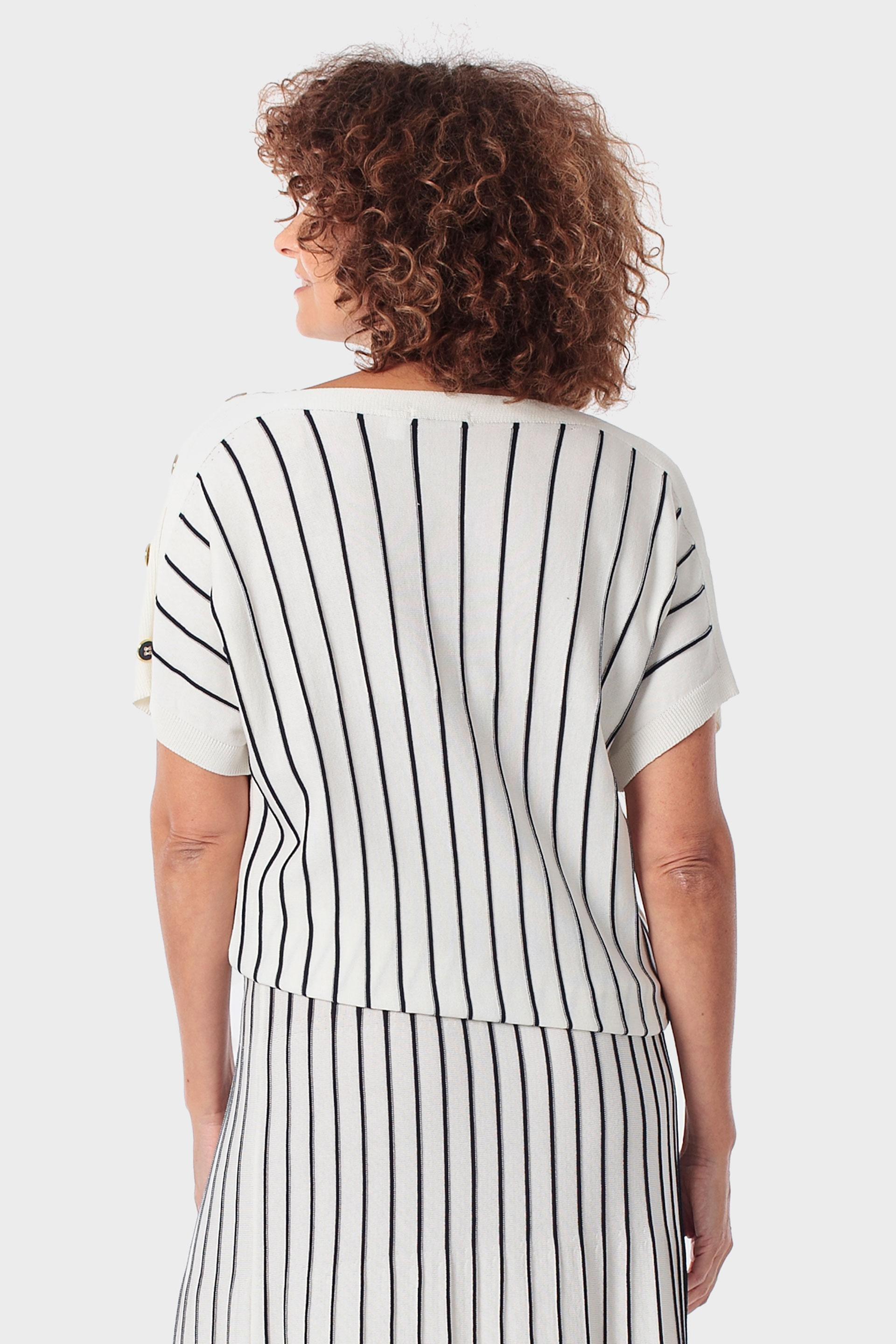 White Striped Sweater, Beige Talc, large image number 2