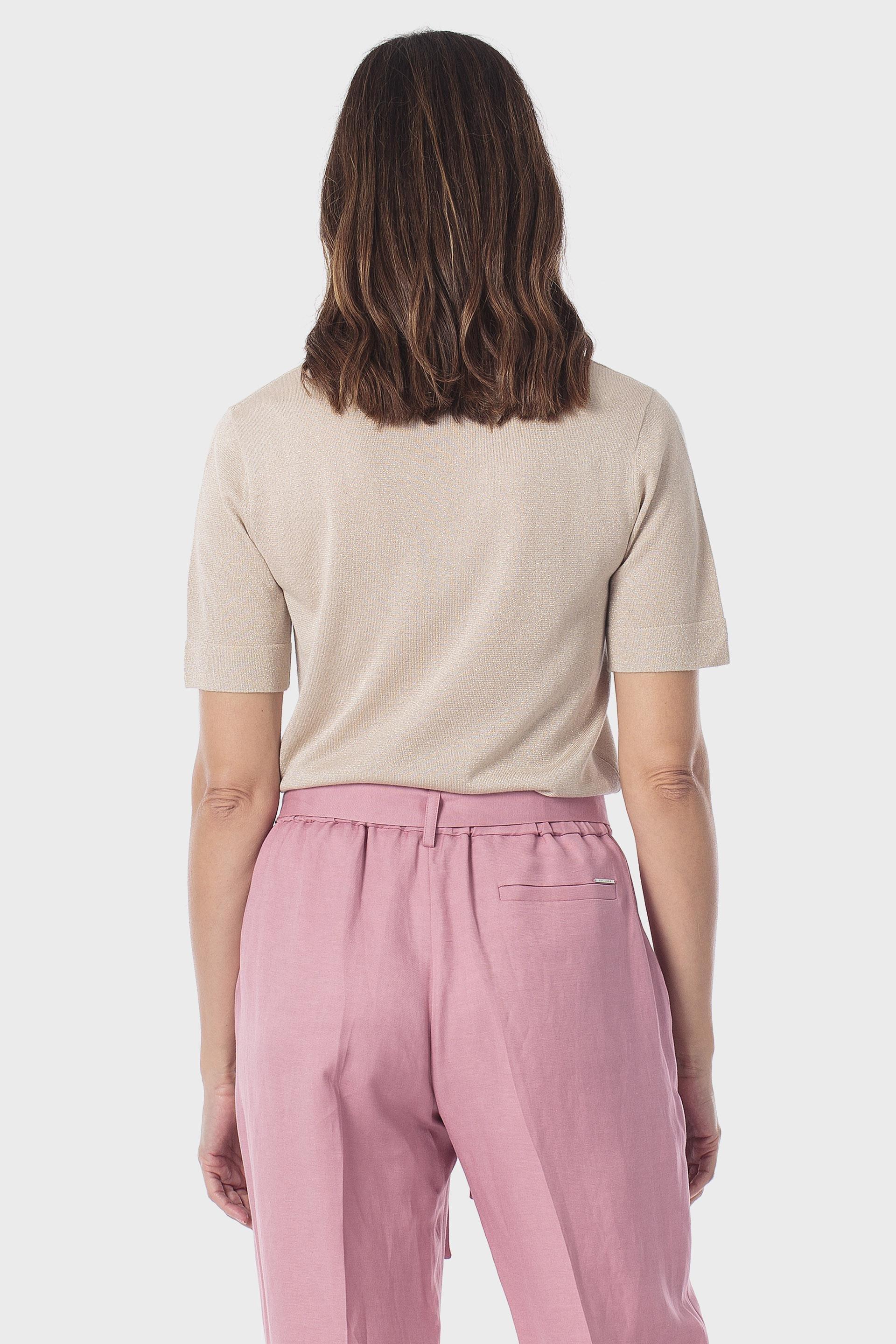 Beige Metallic Thread Sweater, 3701_126, large image number 2