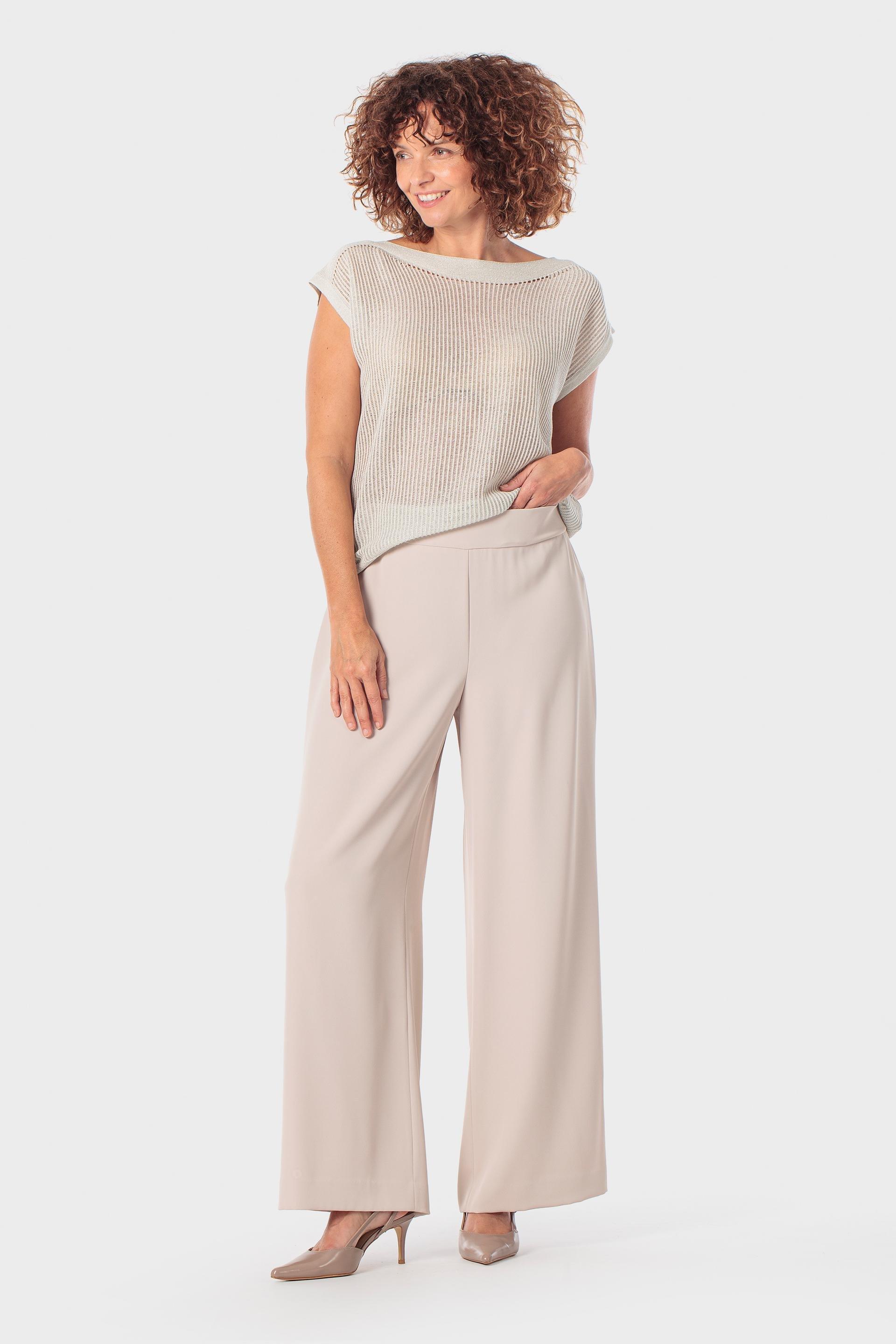 Beige Metallic Thread Sweater, 3701_285, large image number 1