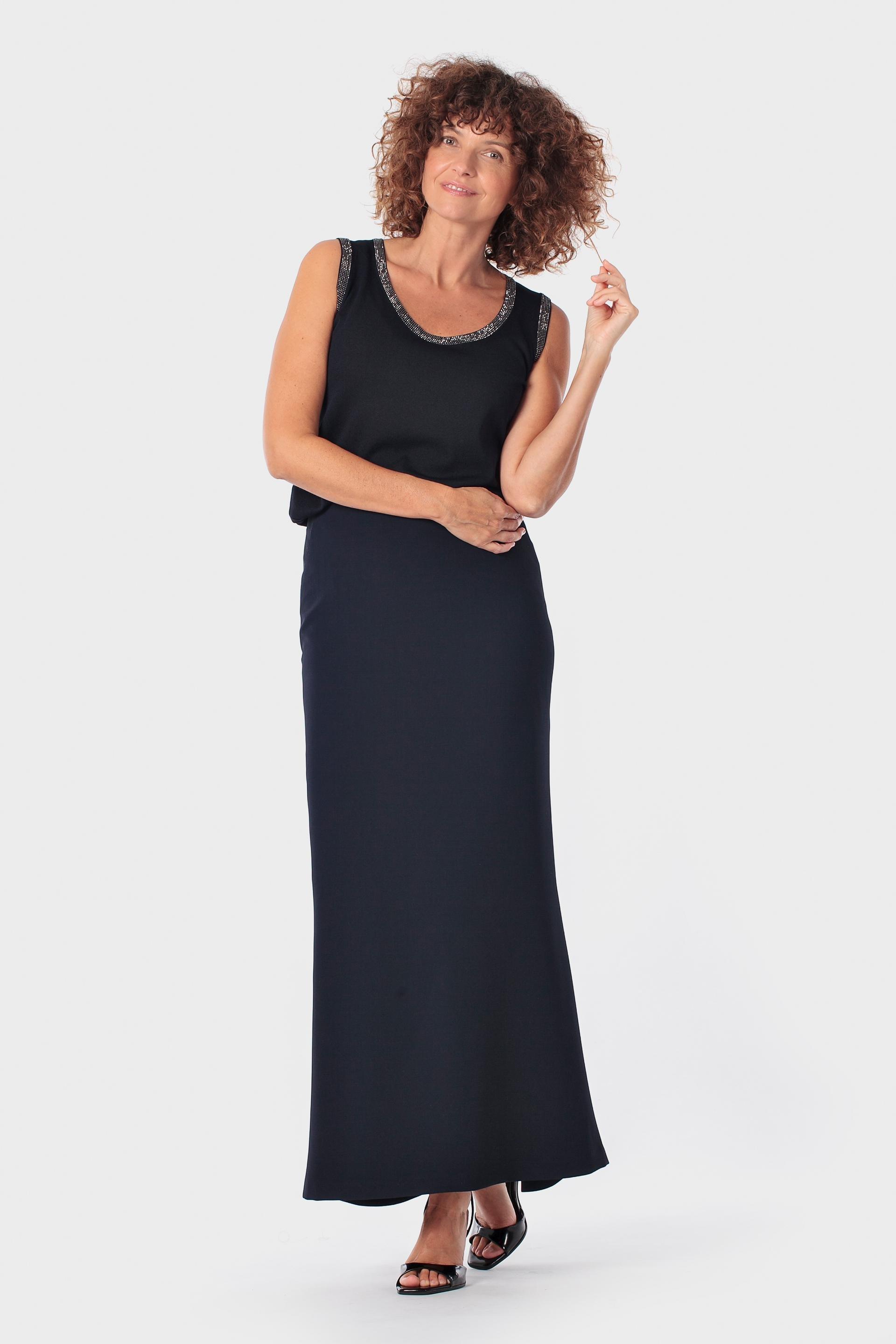 Black Sleeveless Top, Blue Navy, medium