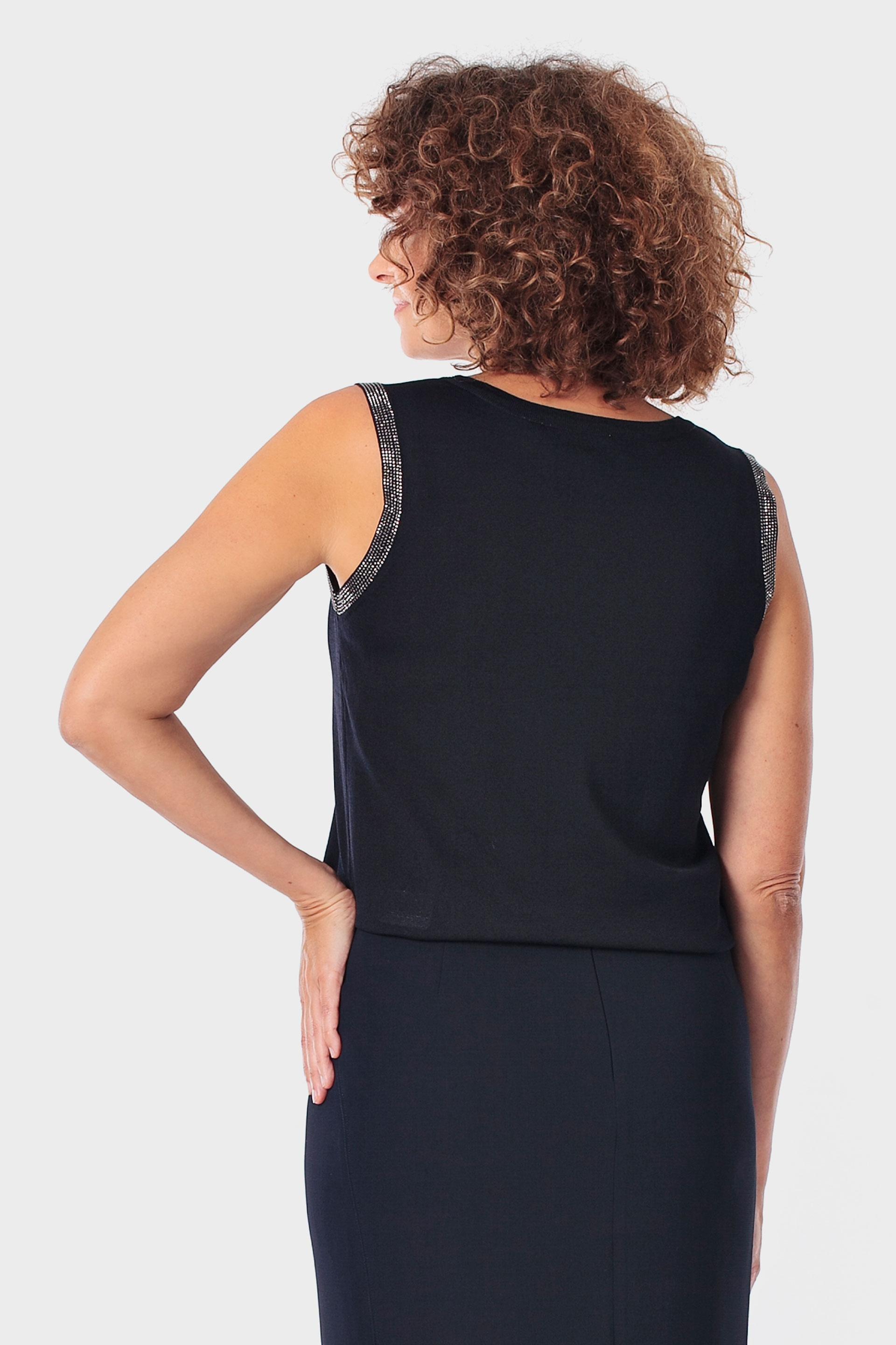 كنزة بدون أكمام سوداء, Blue Navy, medium