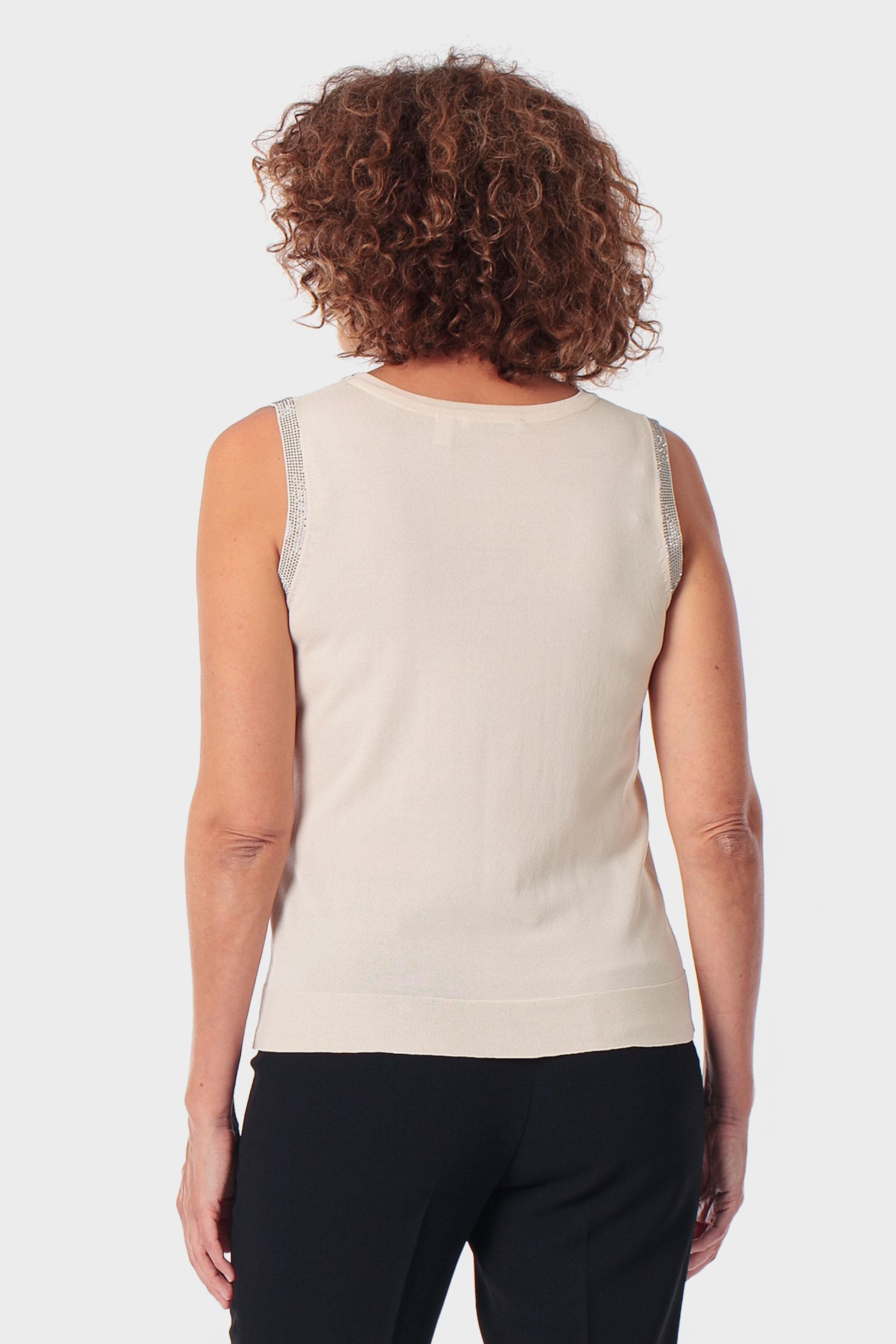 كنزة بدون أكمام بيج, Beige, large image number 2