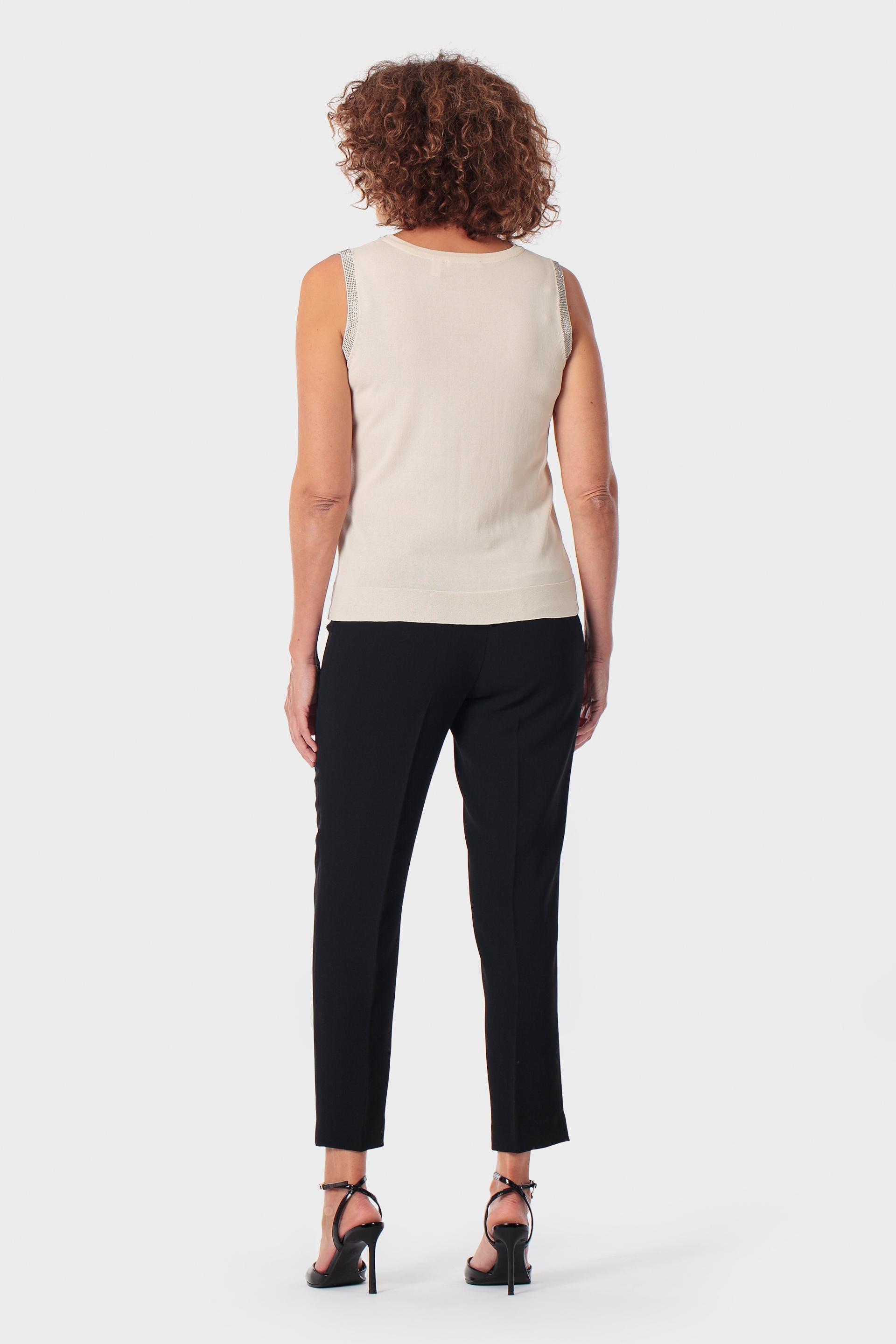 Beige Sleeveless Top, Beige, large image number 3