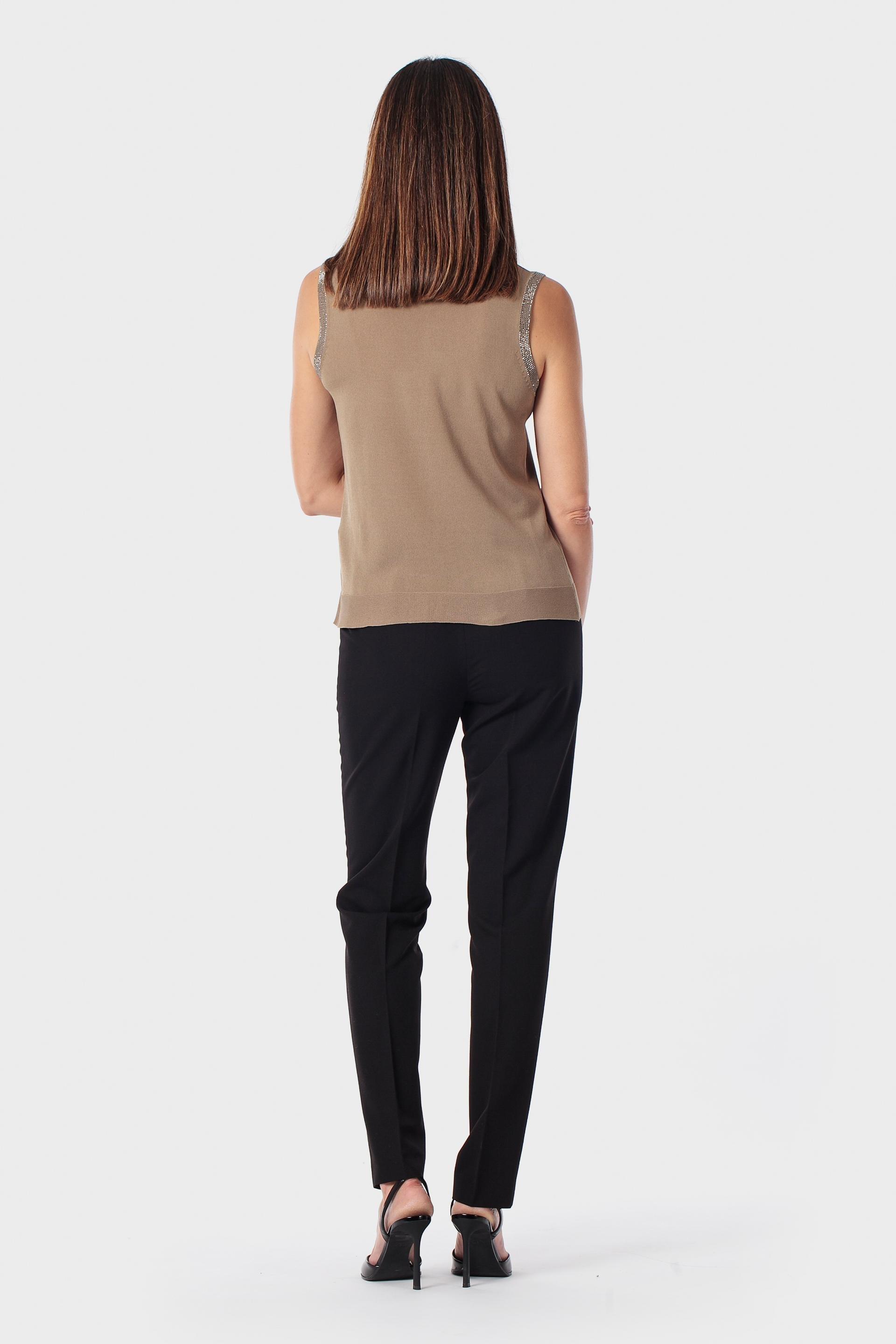 Brown Sleeveless Top, Green Khaki, large image number 3