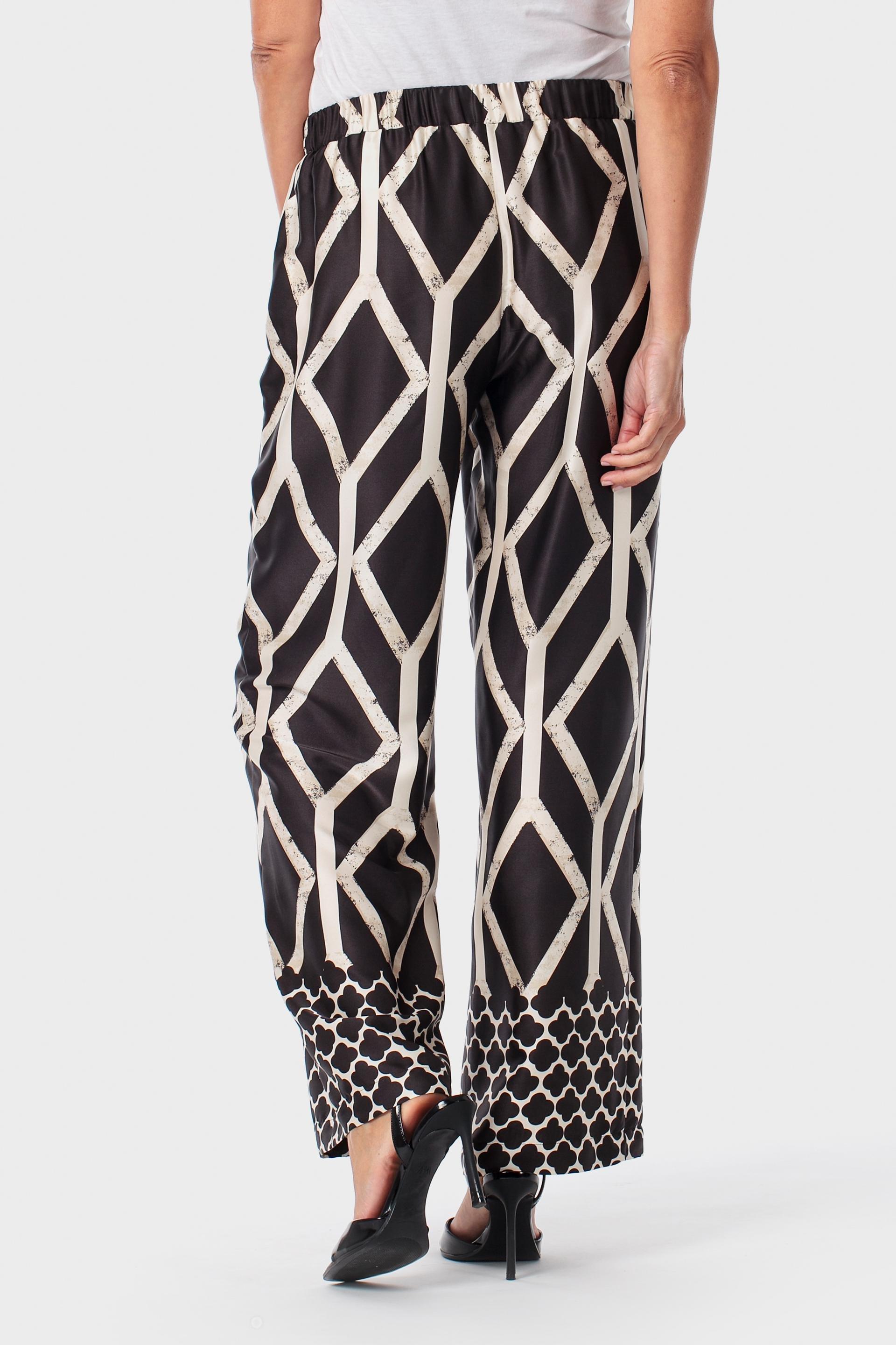 Black Printed Trousers, 3701_120, large image number 2