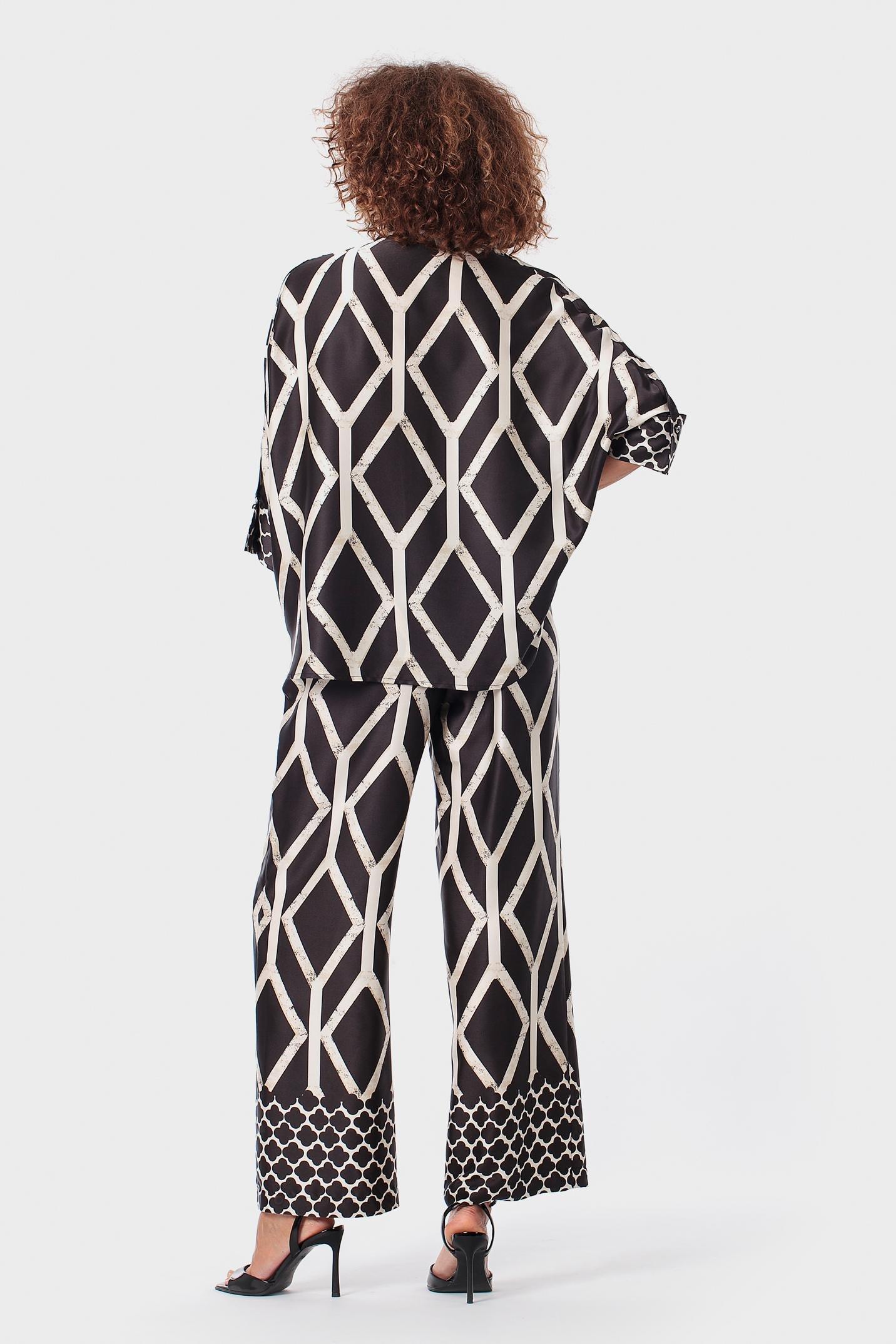 Black Printed Trousers, 3701_120, large image number 3