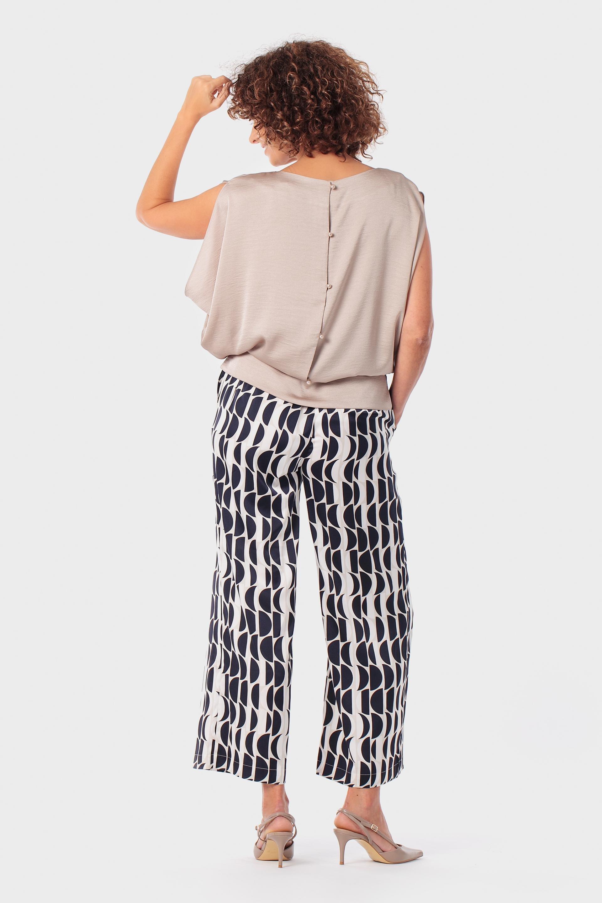 Black Printed Trousers, Blue Navy, large image number 3