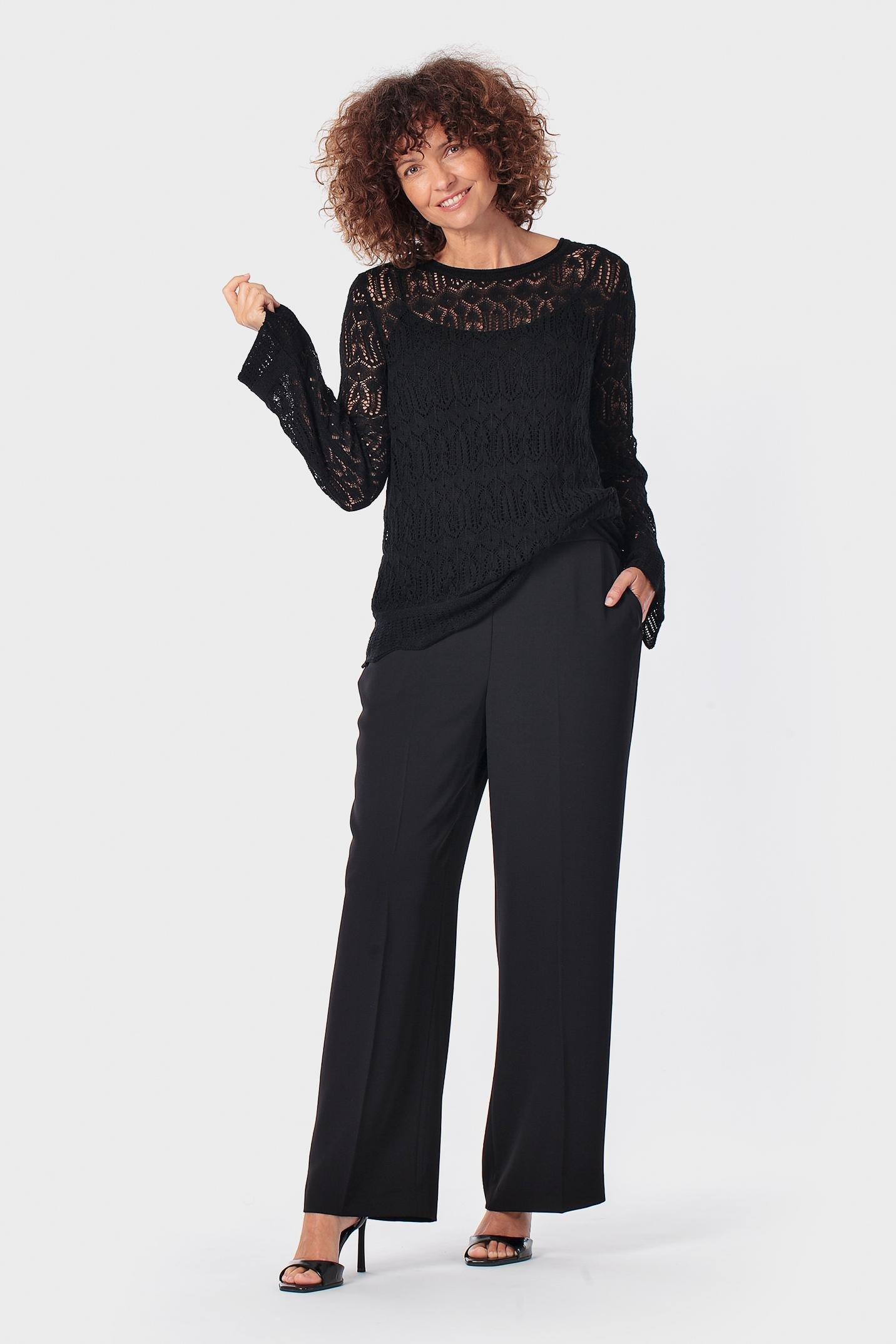 Black Elastic Trousers, 3701_120, large image number 1
