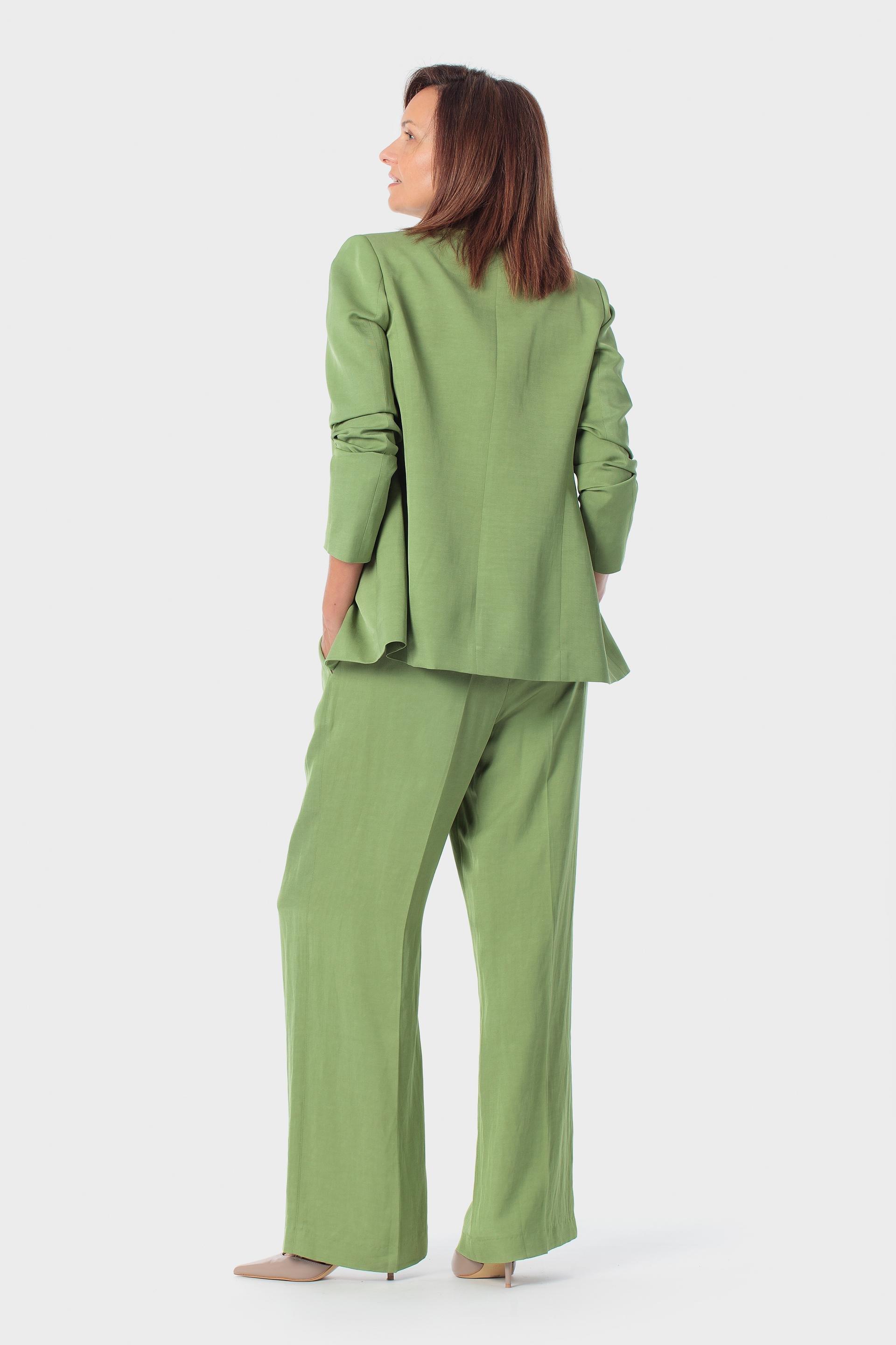 Green Elastic Waist Trousers, 3701_326, large image number 1