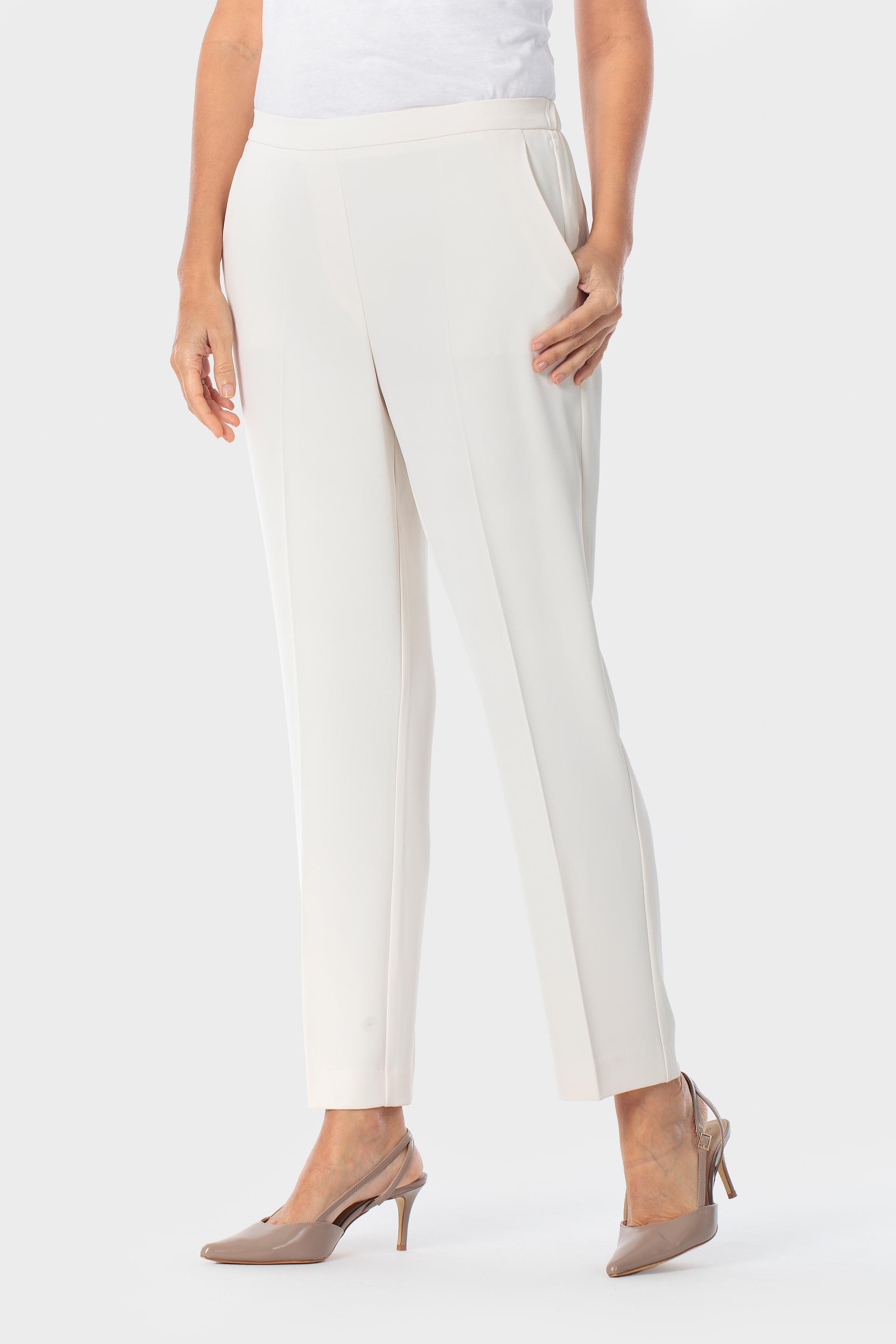 White Elastic Trousers, 3701_121, large image number 2