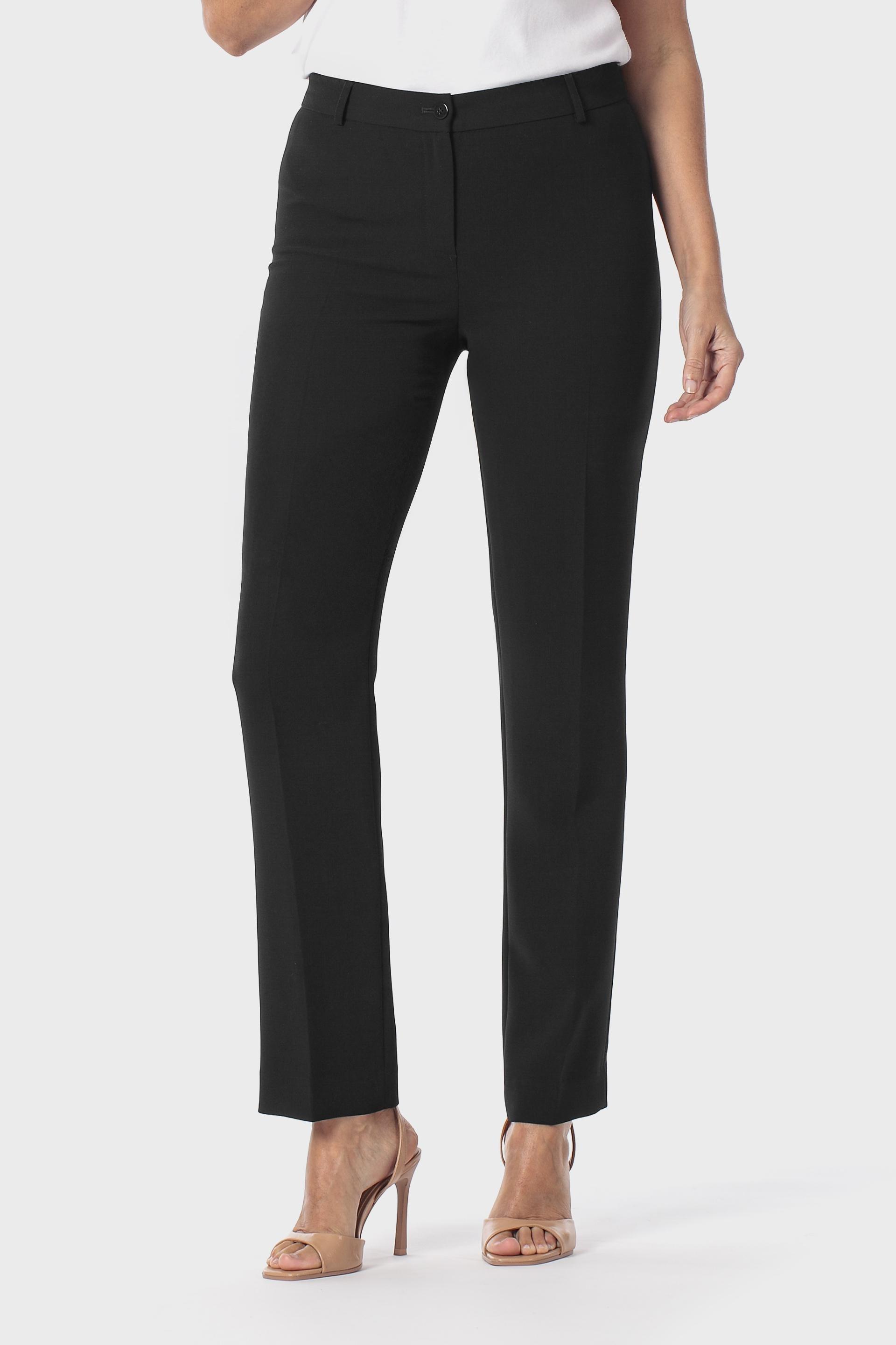 Navy Crepe Trousers With Elastic, Black, large image number 0