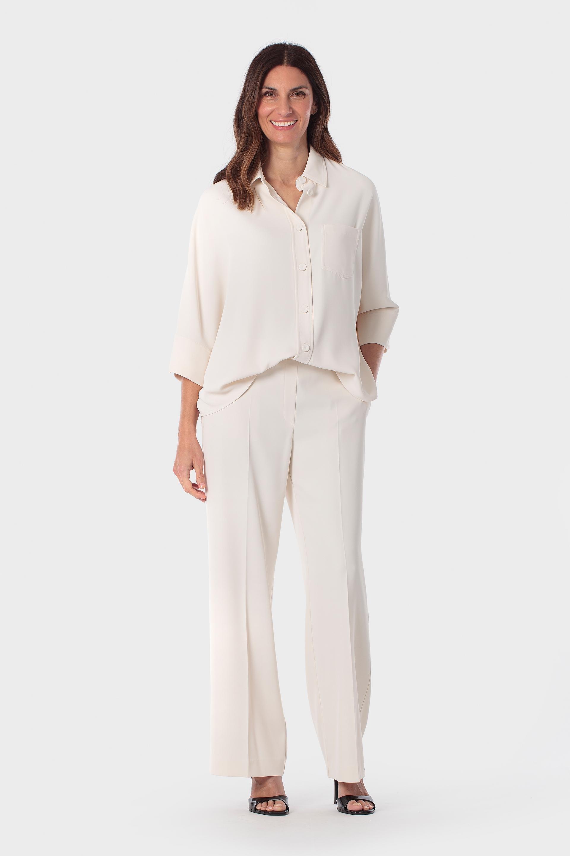 Cream Wide Trousers, White Off White, large image number 0