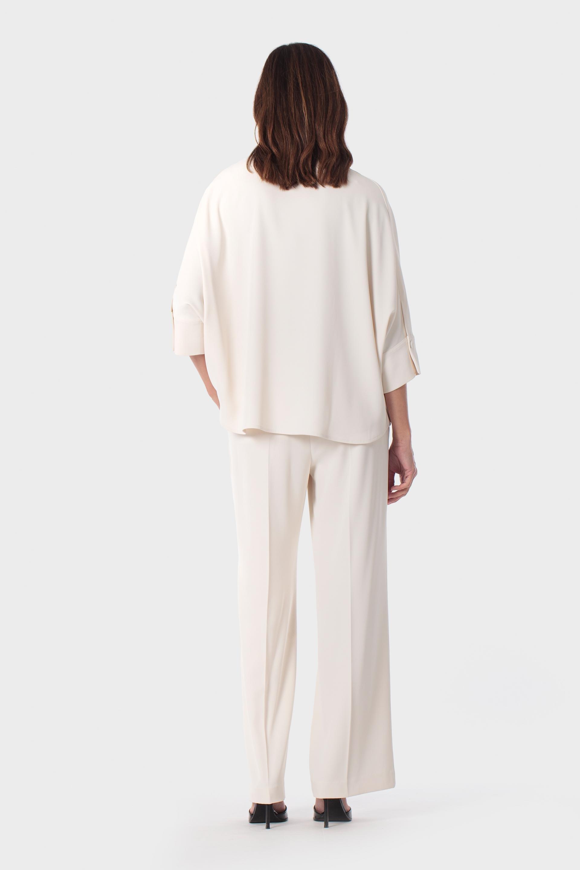 Cream Wide Trousers, White Off White, medium