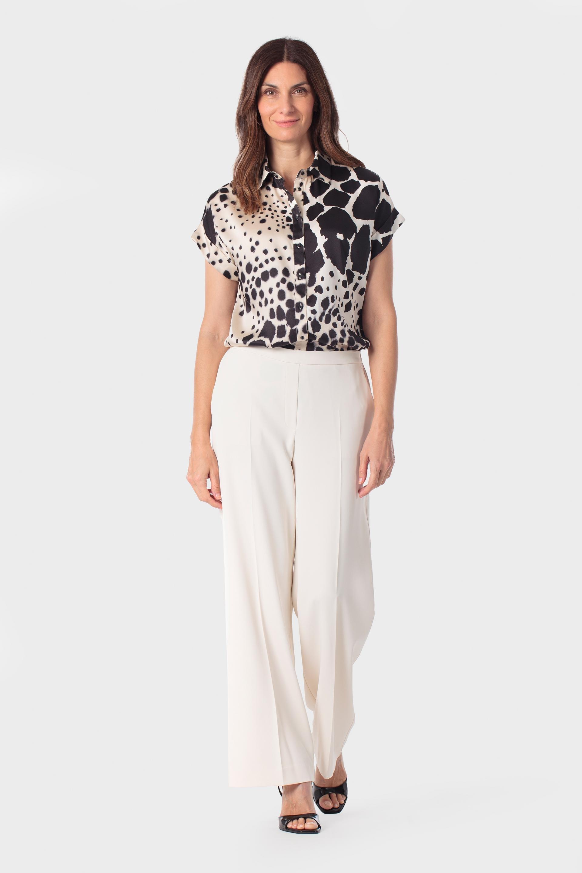 Cream Wide Trousers, White Off White, large image number 4