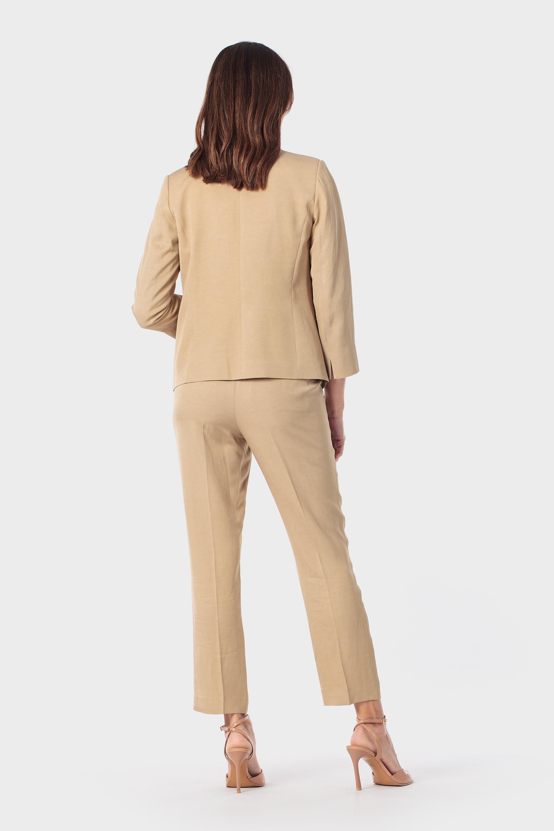 Linen Blend Tailored Trousers, Beige Toasted, medium