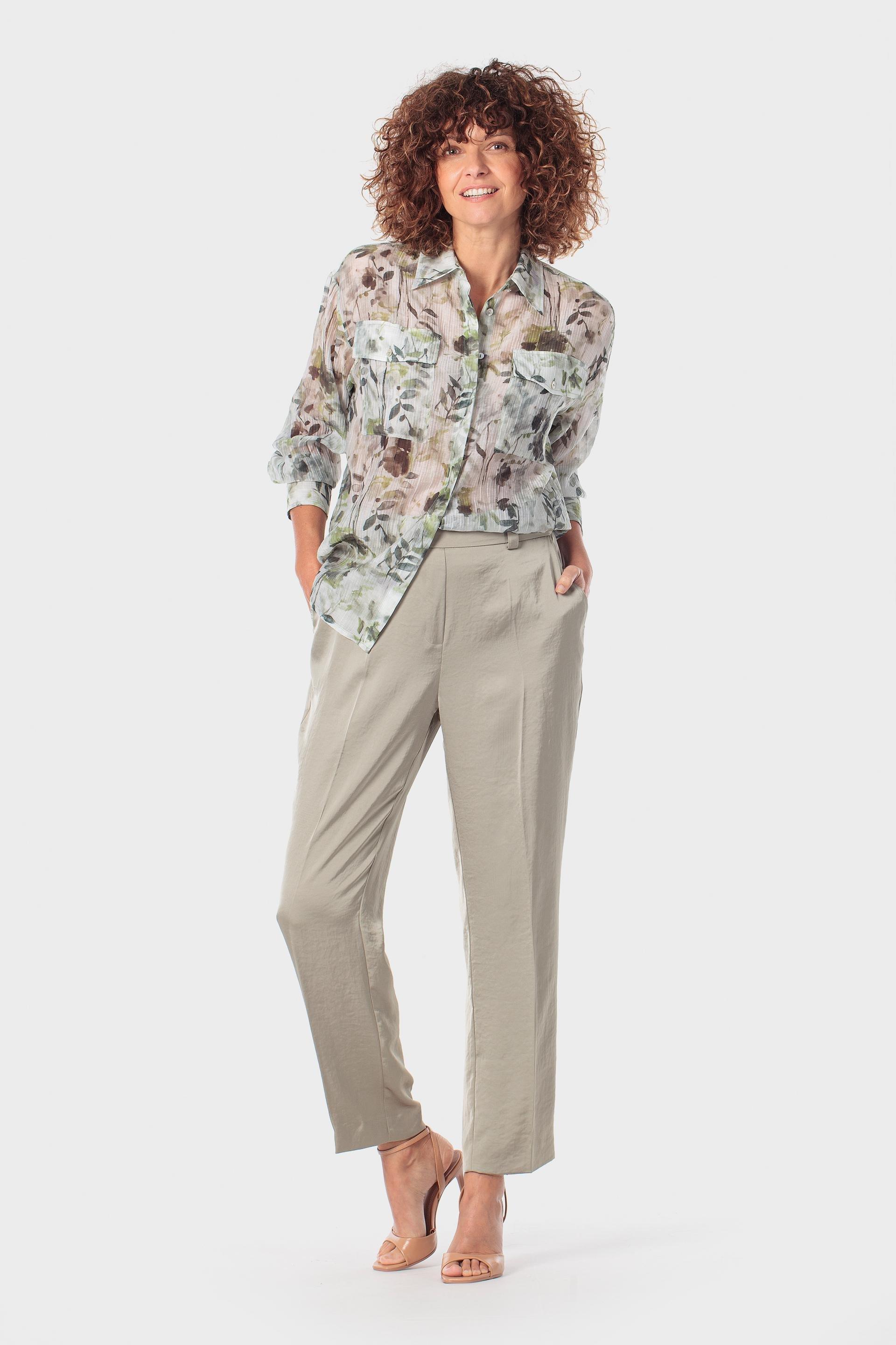 Green Satin Trousers, 3701_285, large image number 0