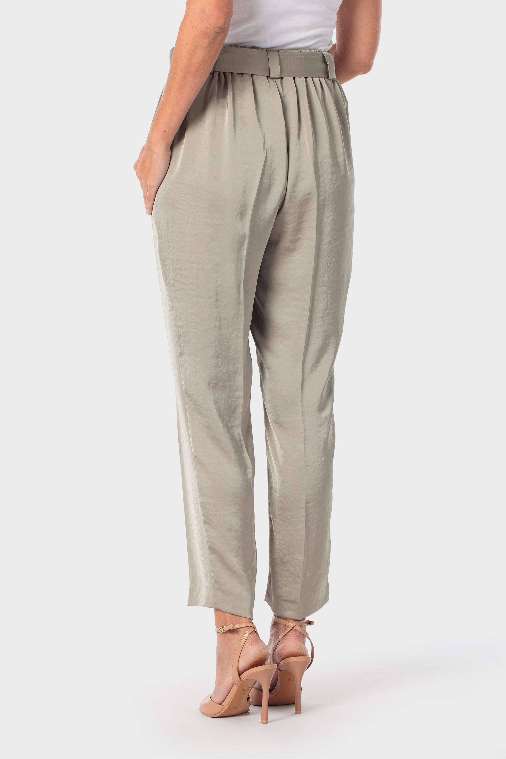 Green Satin Trousers, 3701_285, large image number 3