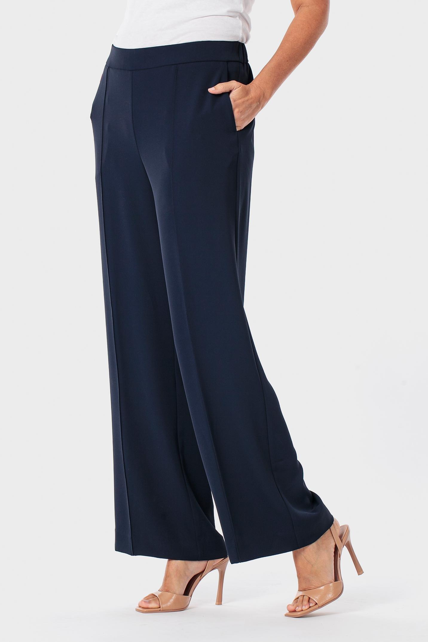 Navy Elastic Trousers, 3701_104, large image number 3