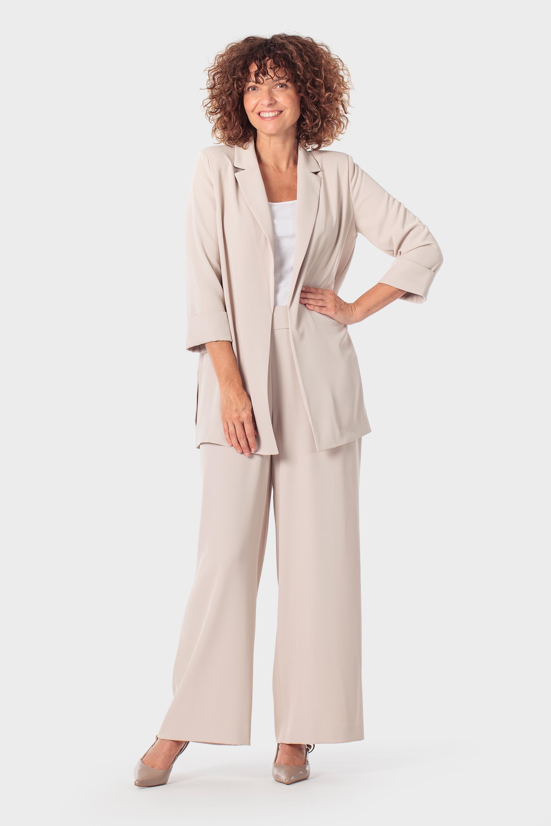 Wide-Leg Elastic Waist Trousers, 3701_129, large image number 0