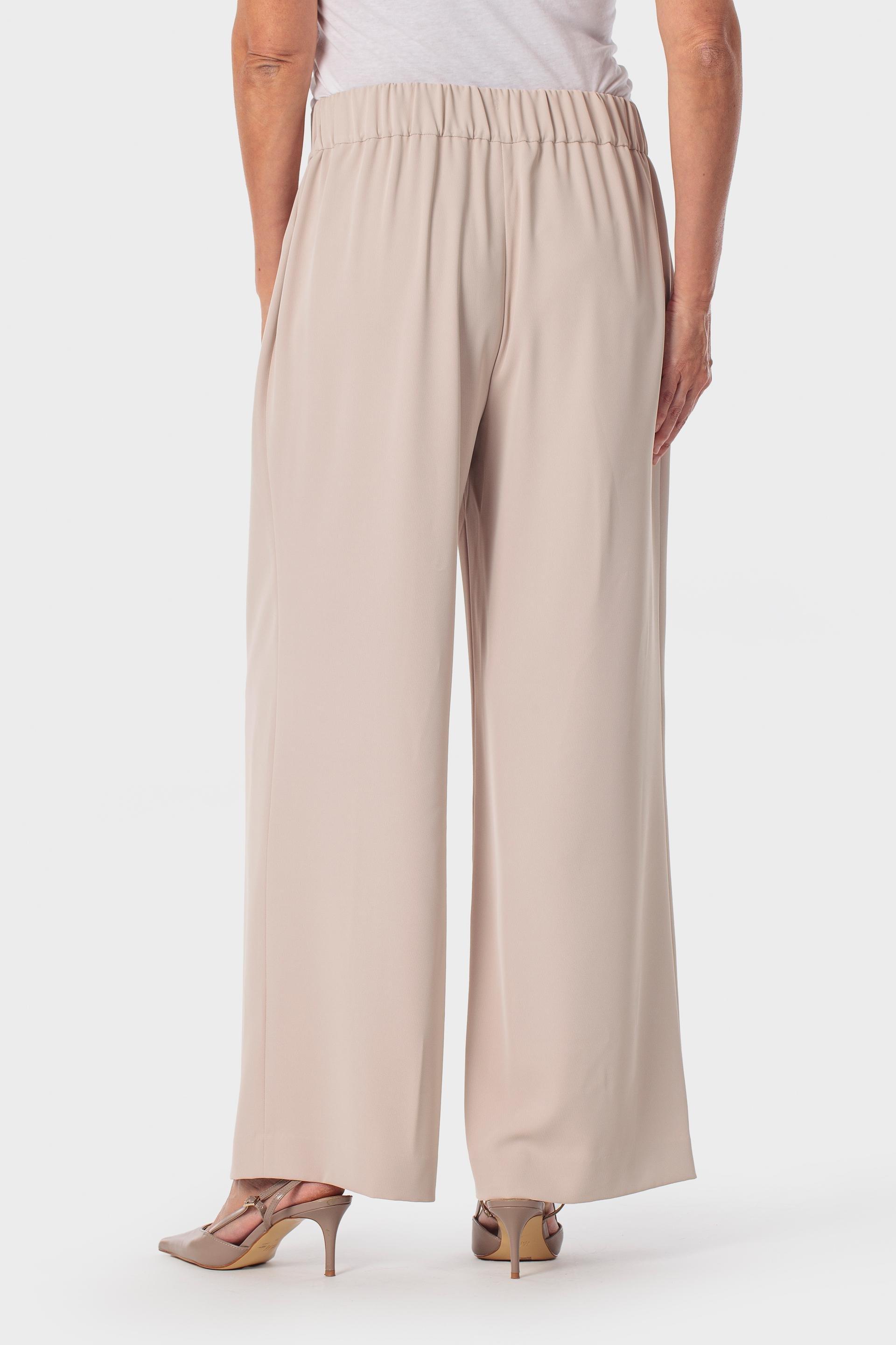 Wide-Leg Elastic Waist Trousers, Beige Sand, large image number 3