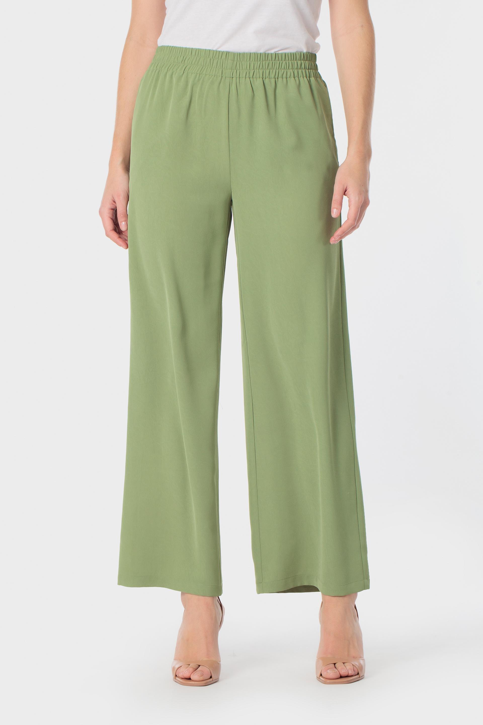 Cropped Wide-Leg Drawstring Trousers Green, Green Pistachio, medium