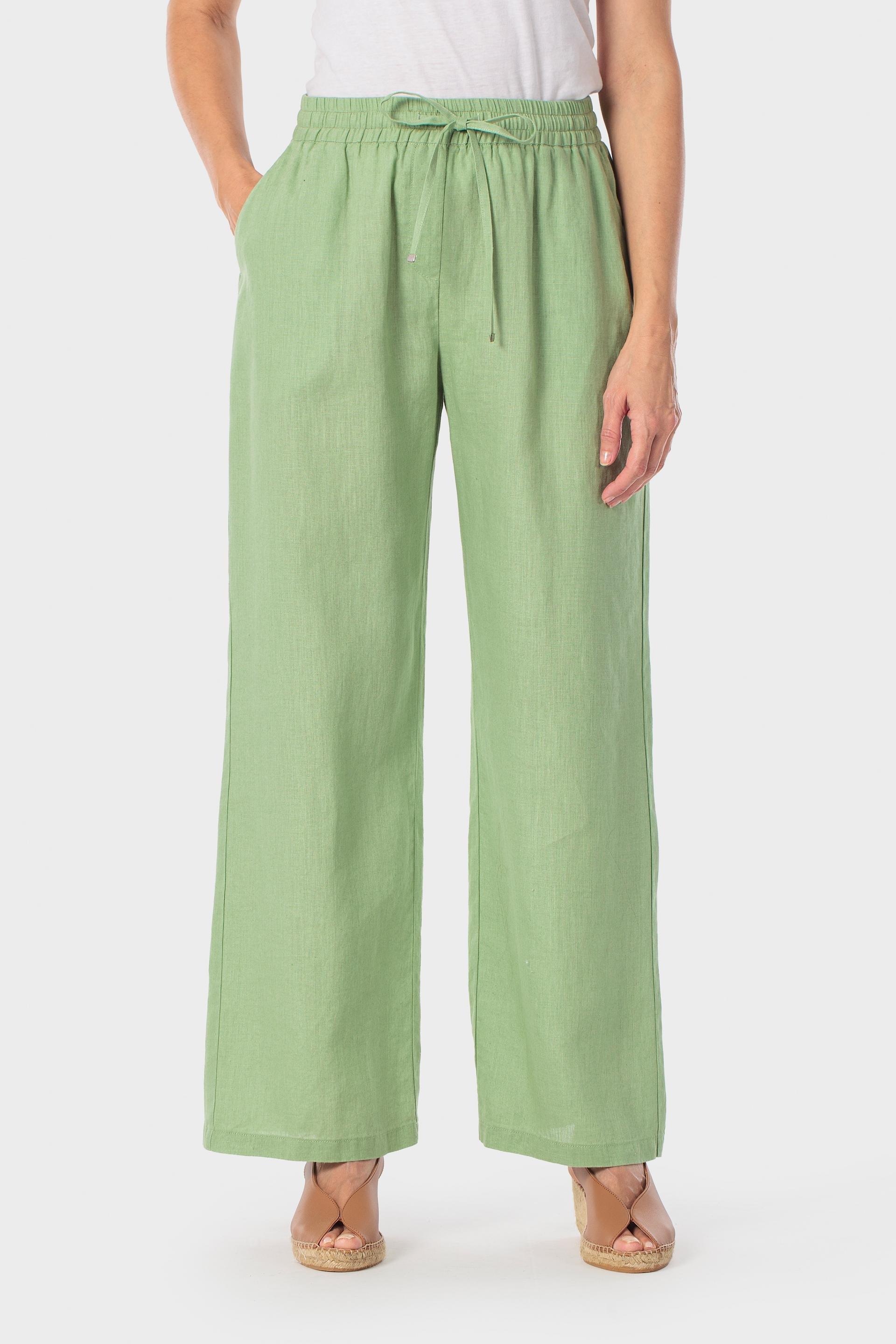 Green Linen Trousers, Green Fern, large image number 3
