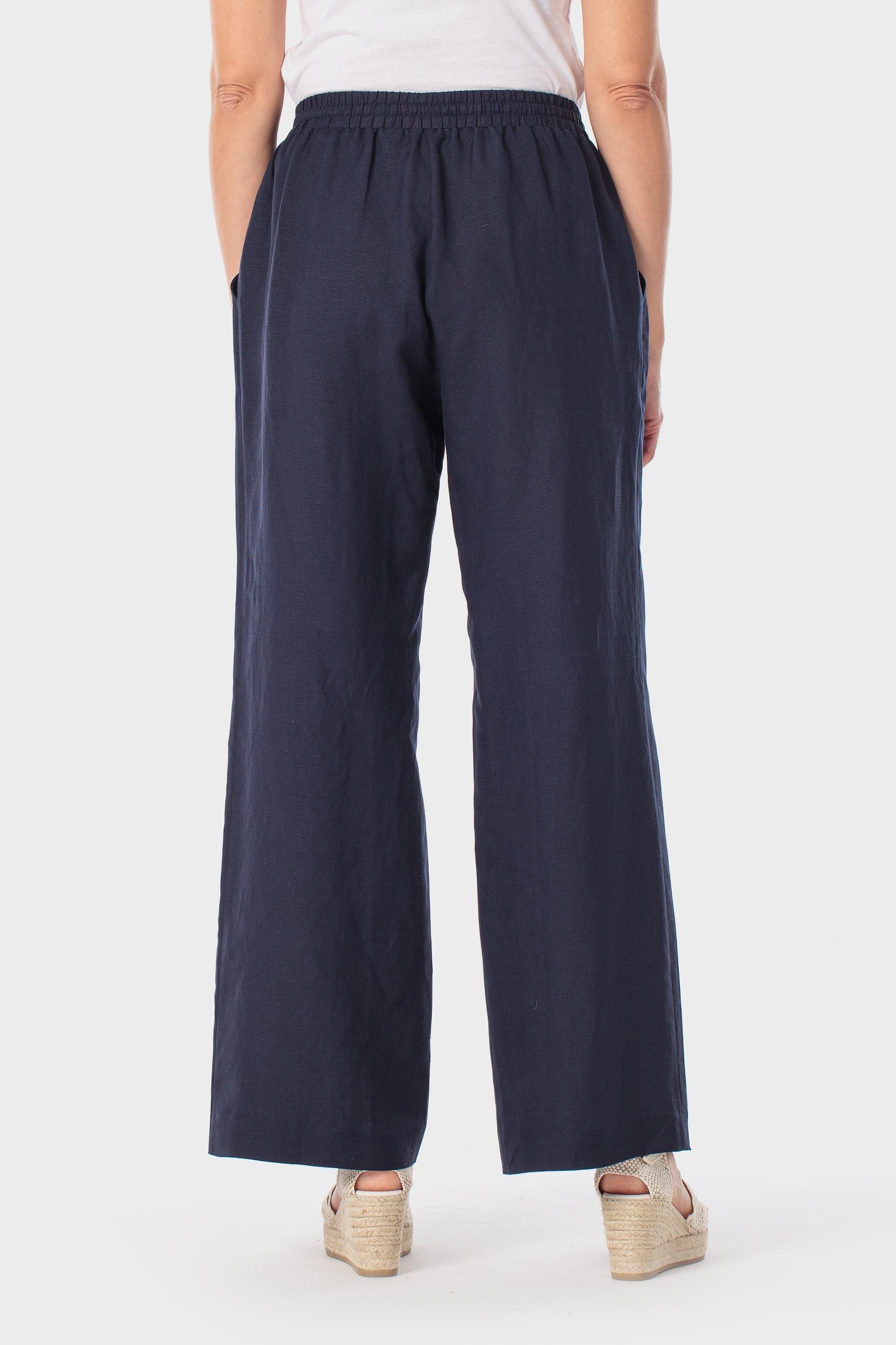 بنطال كتان، كحلي, Blue Navy, large image number 3