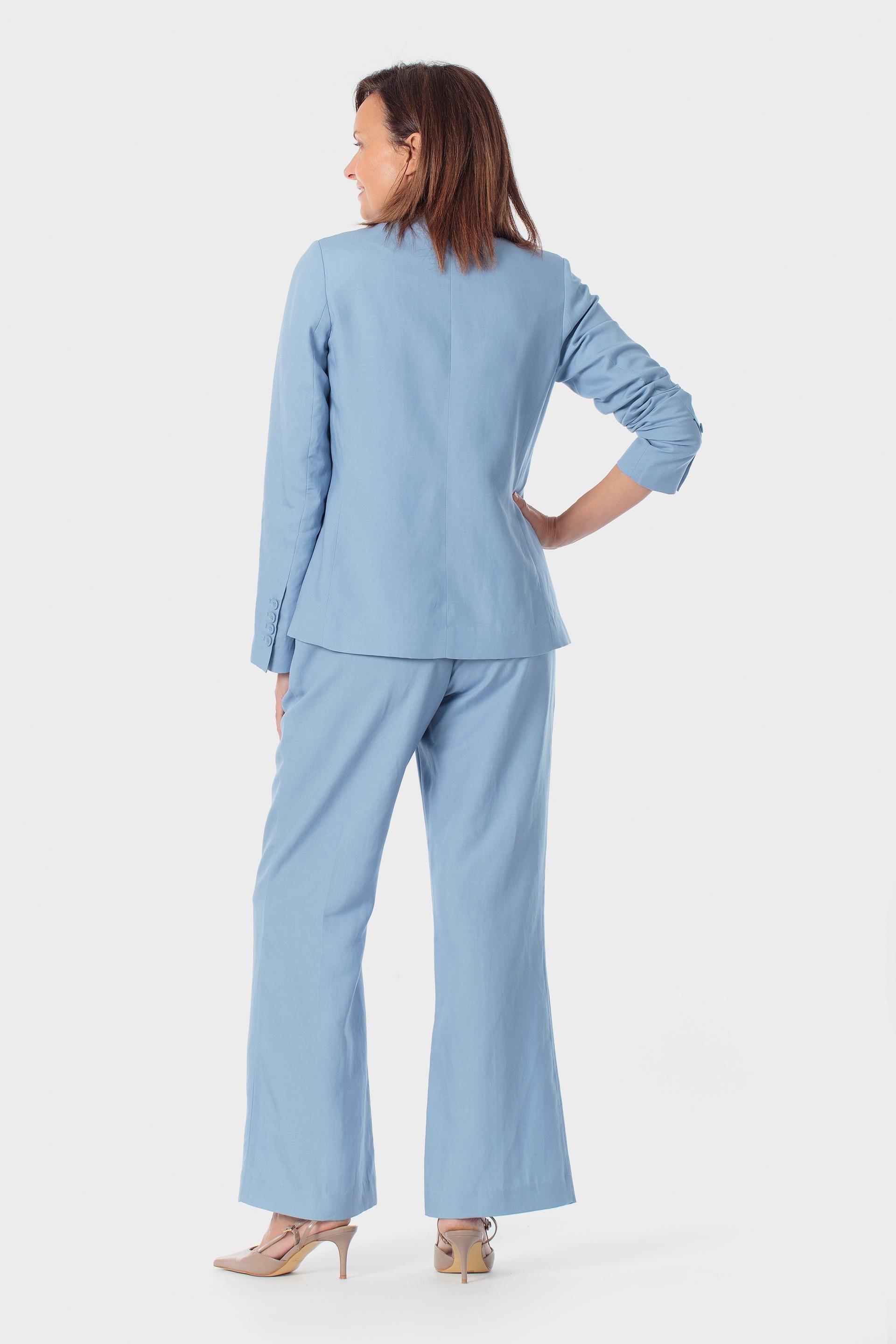 Blue Flare Leg Trousers, Blue Porcelain, large image number 1