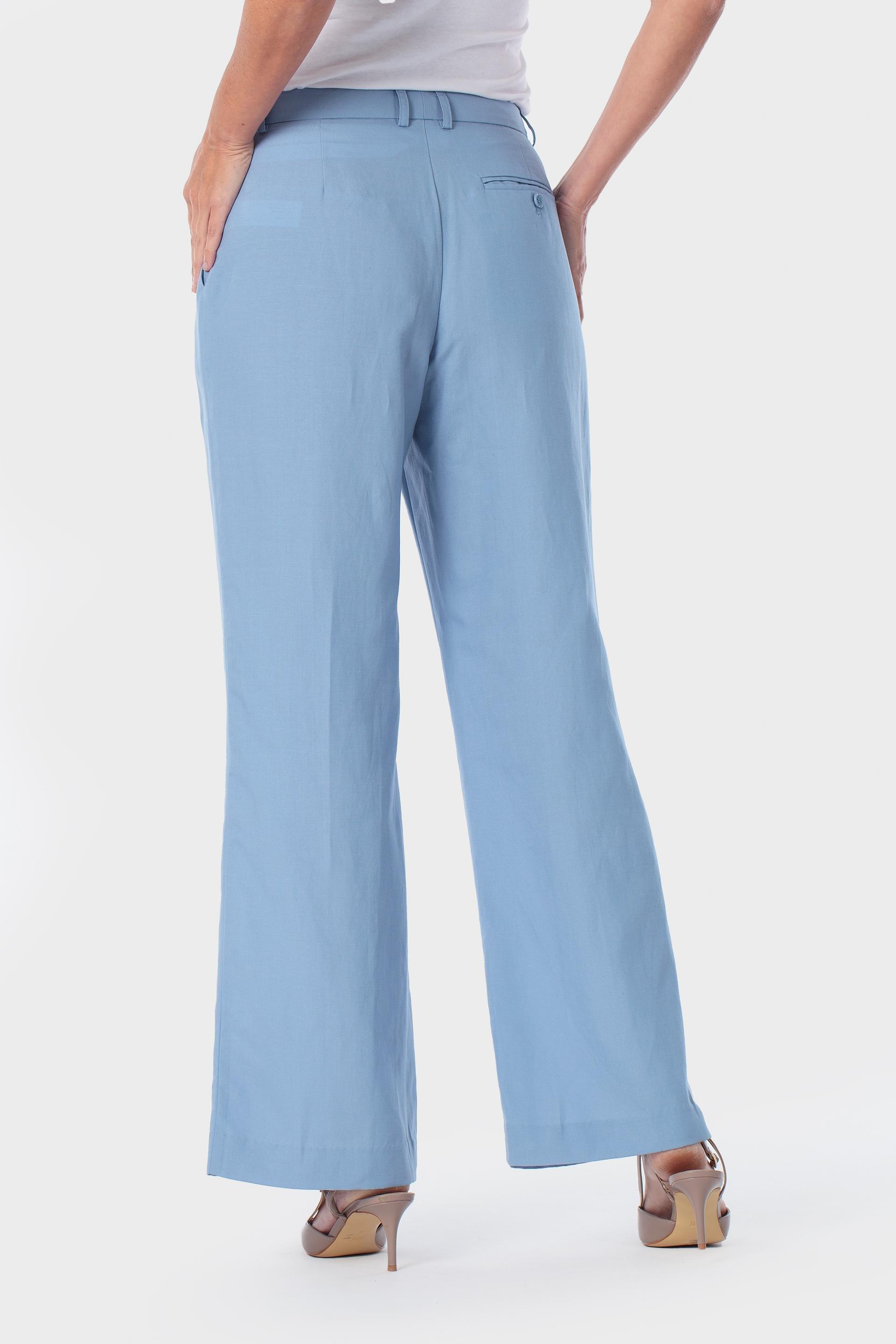 Blue Flare Leg Trousers, 3701_320, large image number 3