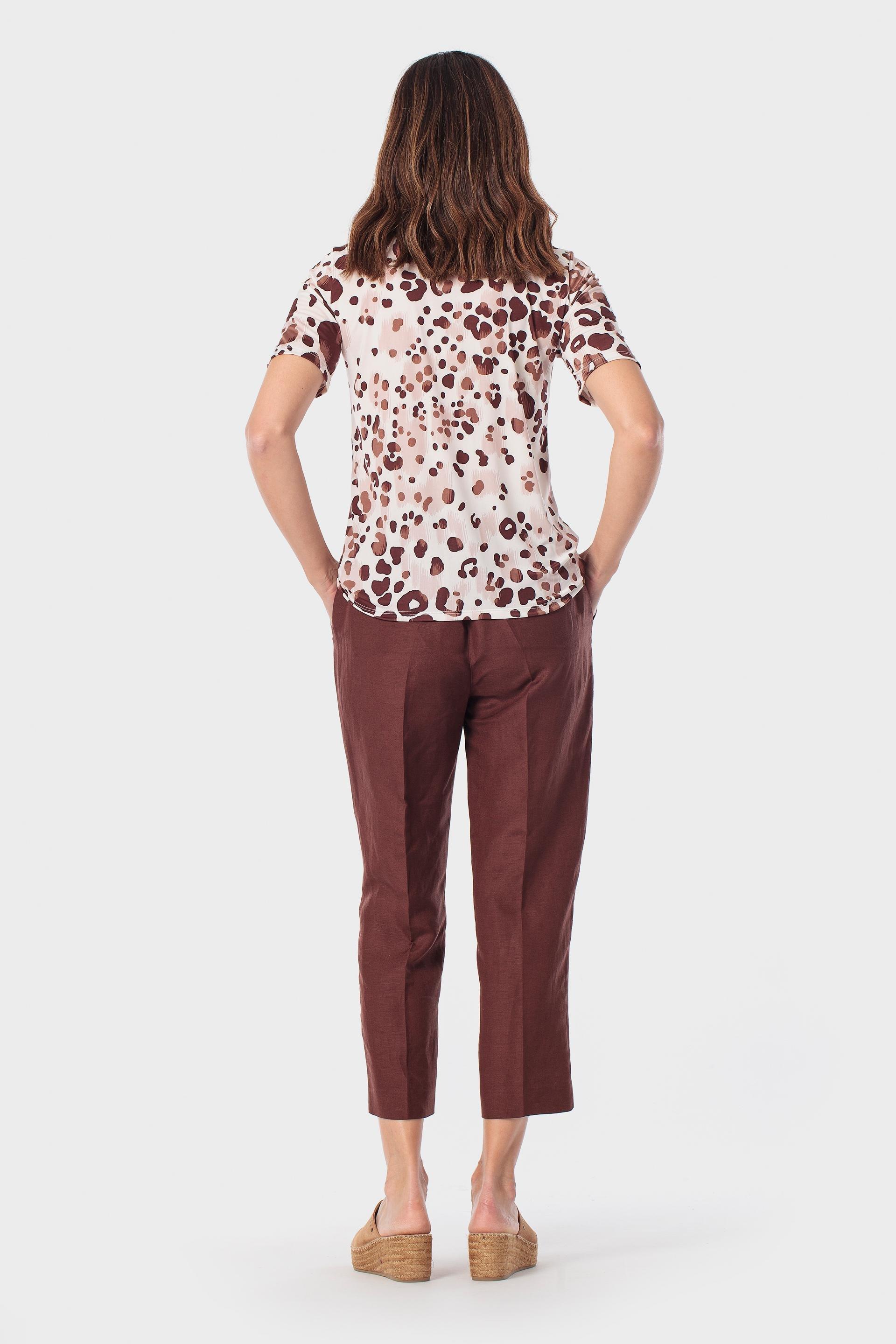 Wide-Leg Linen Blend Trousers, Brown Chocolate, medium