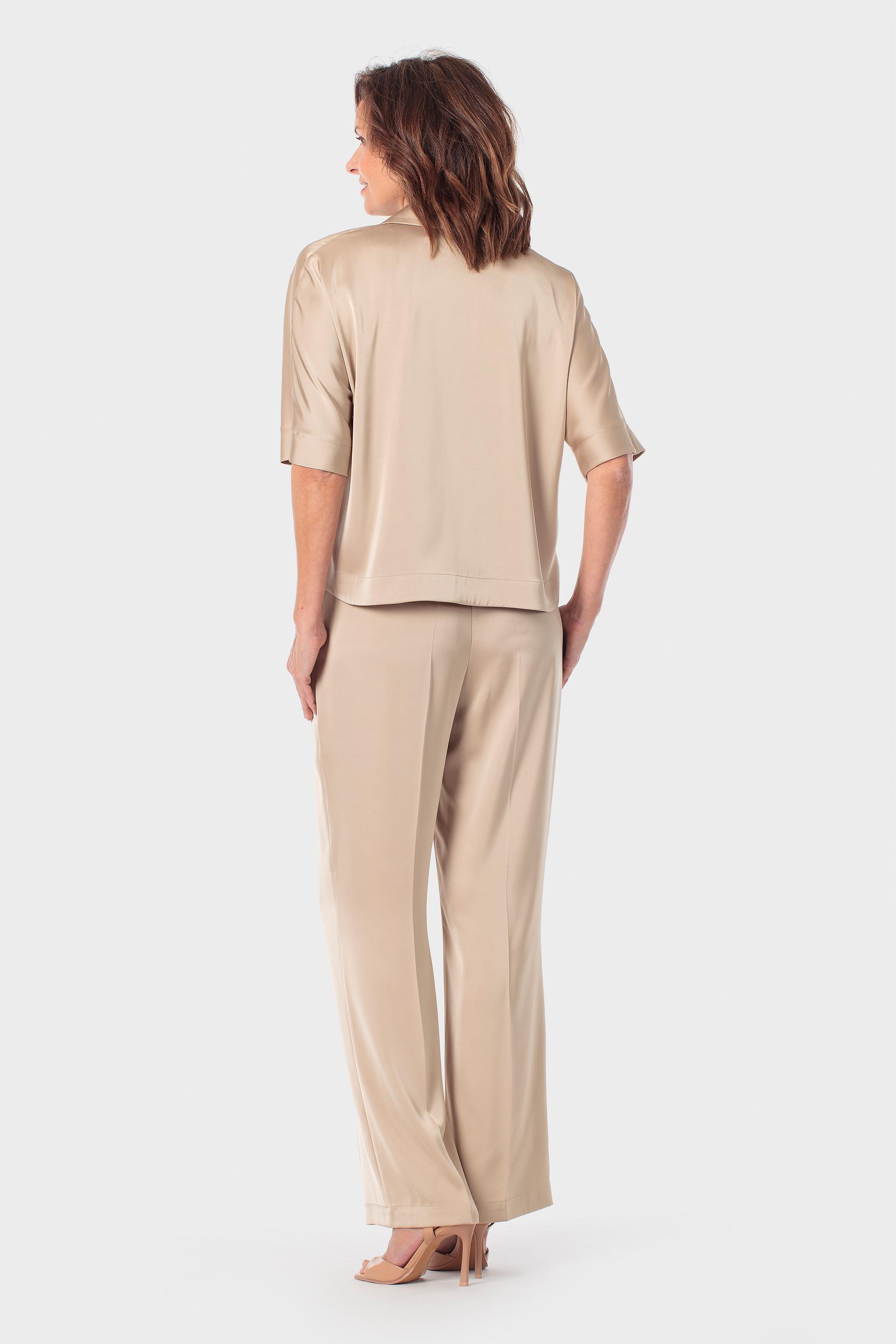 Beige Satin Trousers, 3701_129, medium