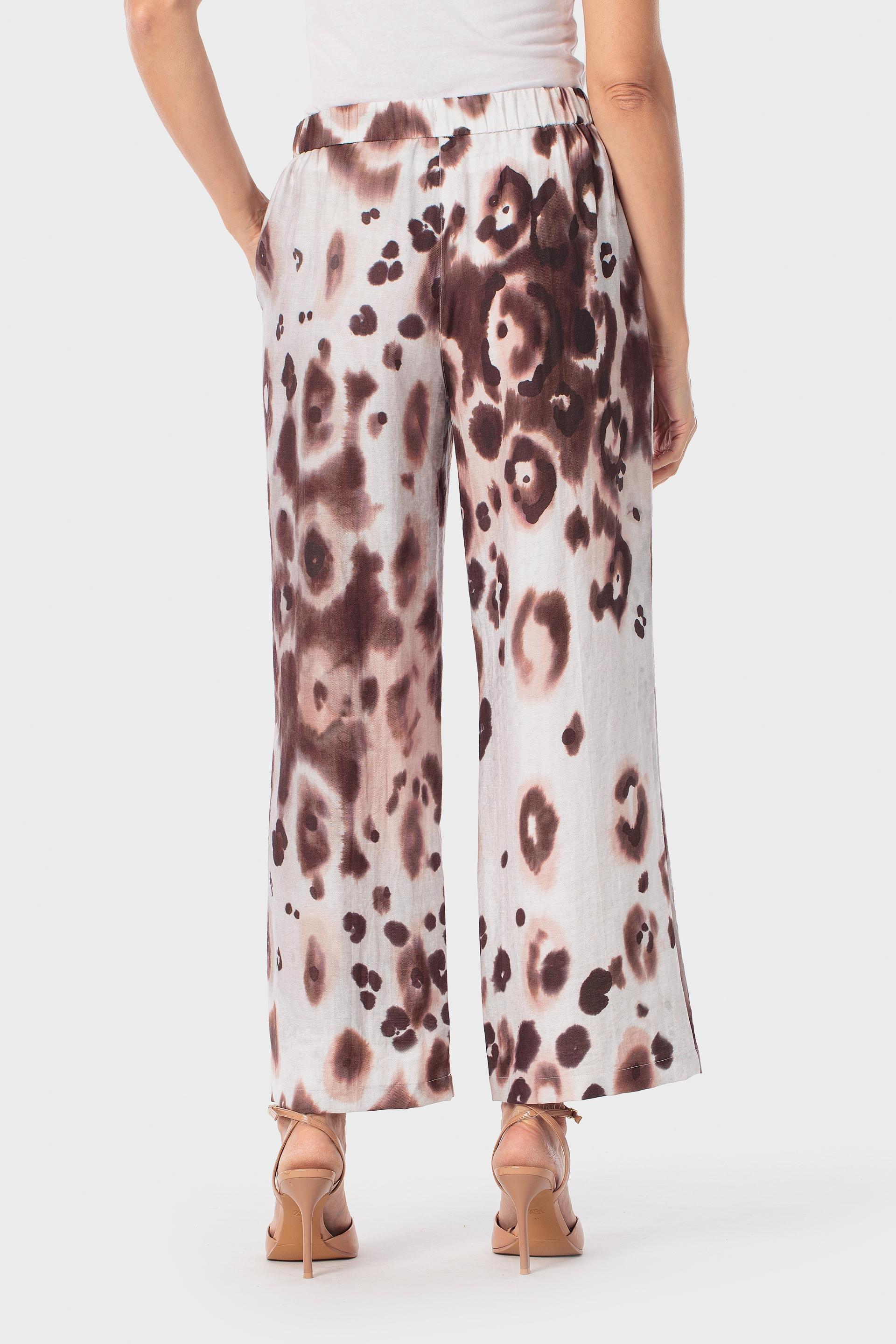 Animal Print Drawstring Trousers, Brown, large image number 3